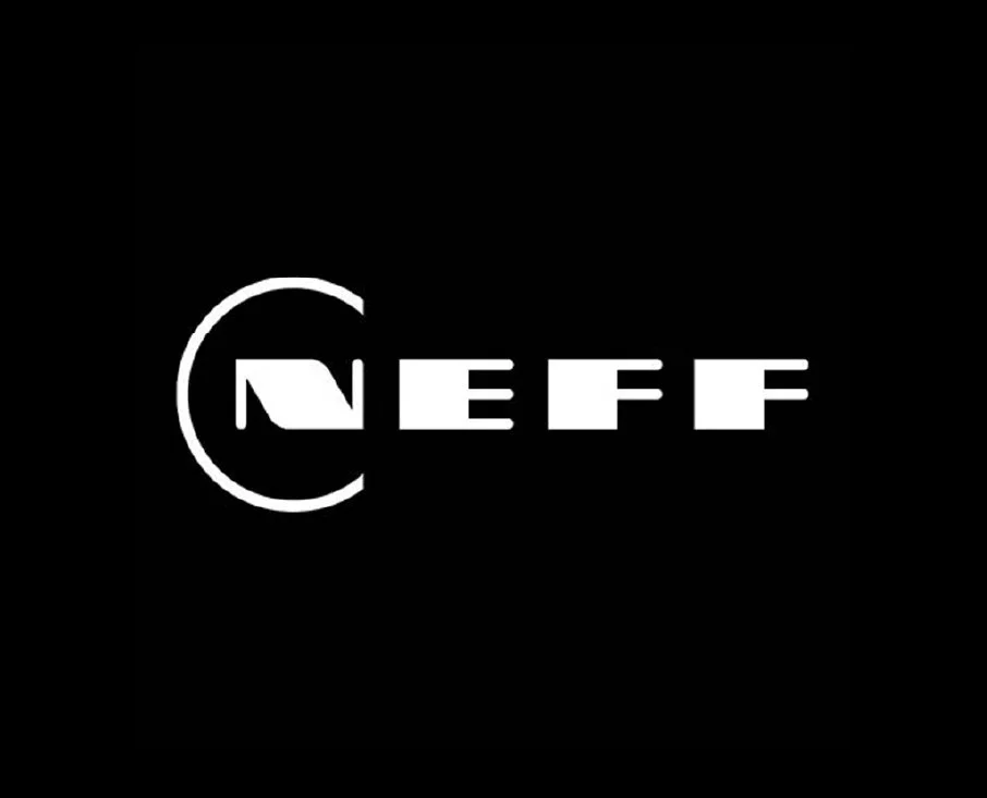 Black background with the NEFF logo in white, featuring the word 'NEFF' with a stylized 'N' inside a circular design.