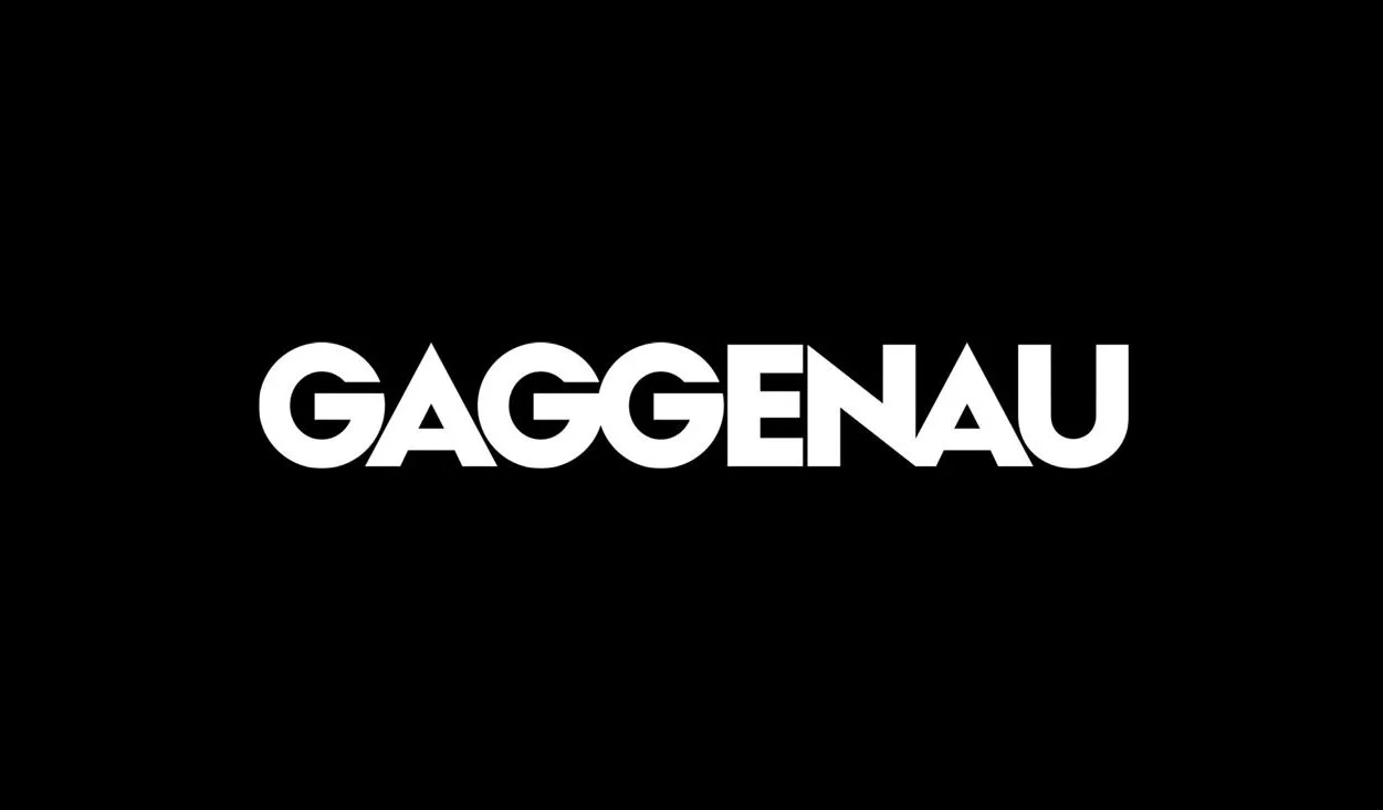 Black background with bold white text that reads "GAGGENAU" in the center.
