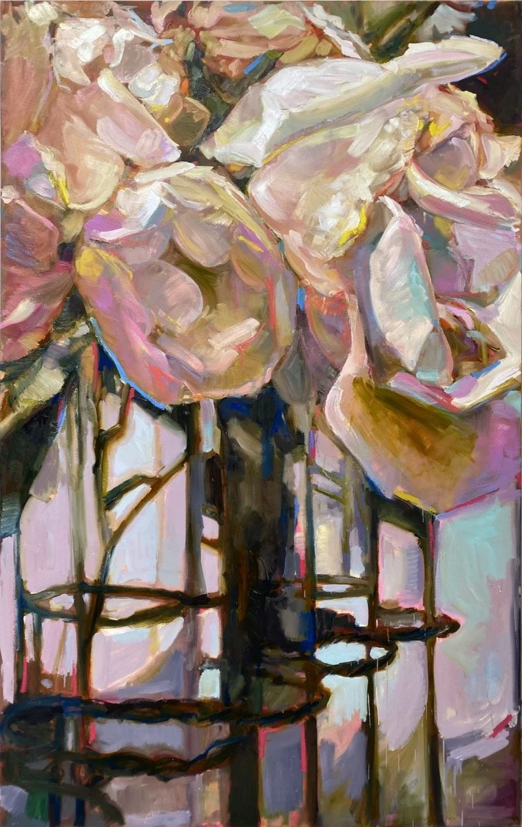original artwork by Gabrielle B. McLean. oil painting of wilting roses
