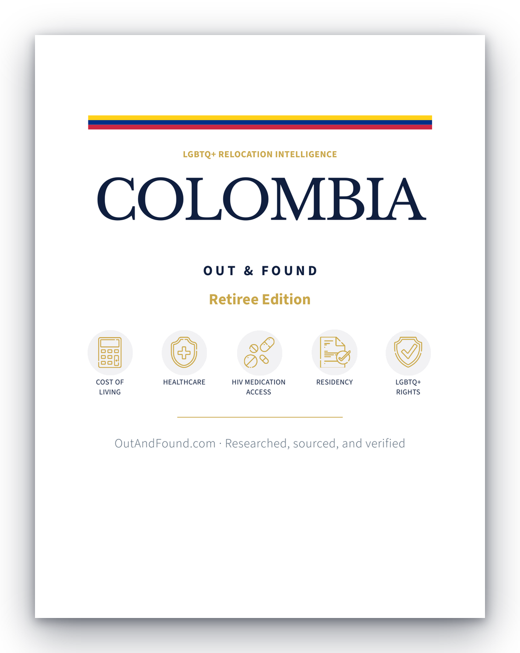Out & Found Colombia Retiree Edition guide cover