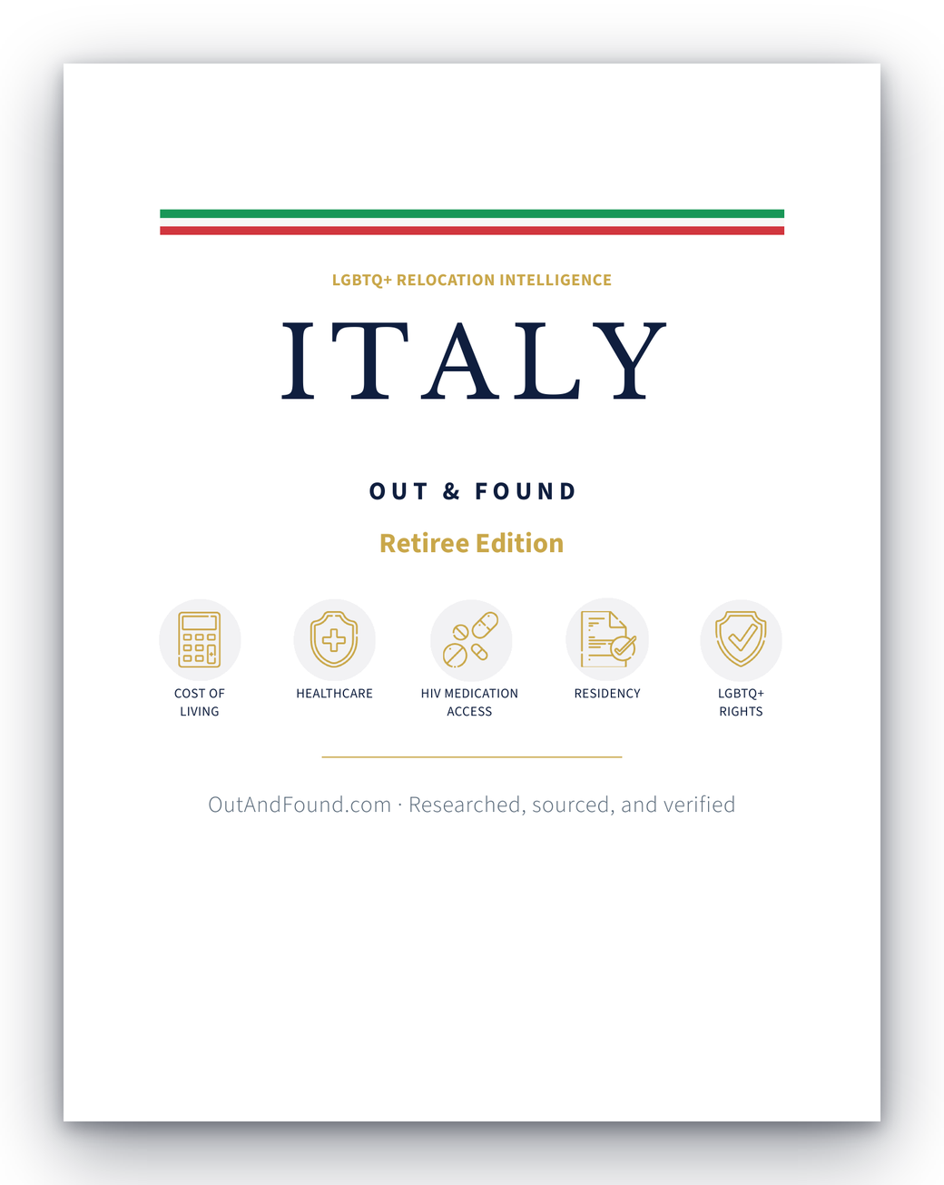 Out & Found Italy Retiree Edition guide cover