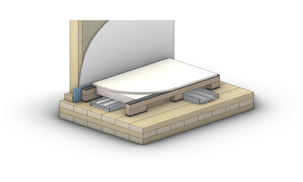 Render of the Legato Acoustic Flooring System