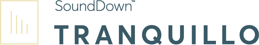 Logo with sound wave icon and text 'SoundDown TRanquillo'