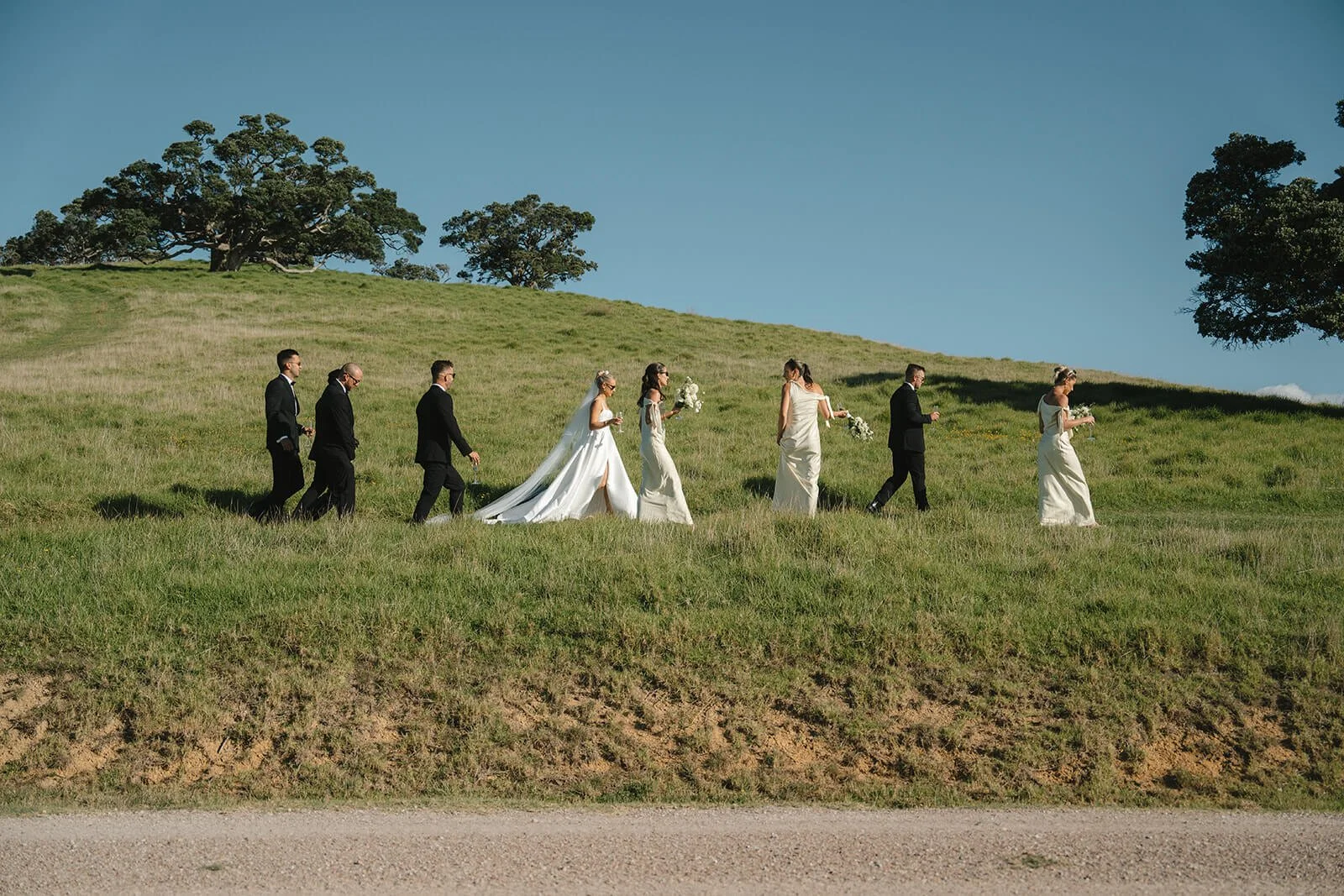 bridal party photos at Clay Bank, Whangarei