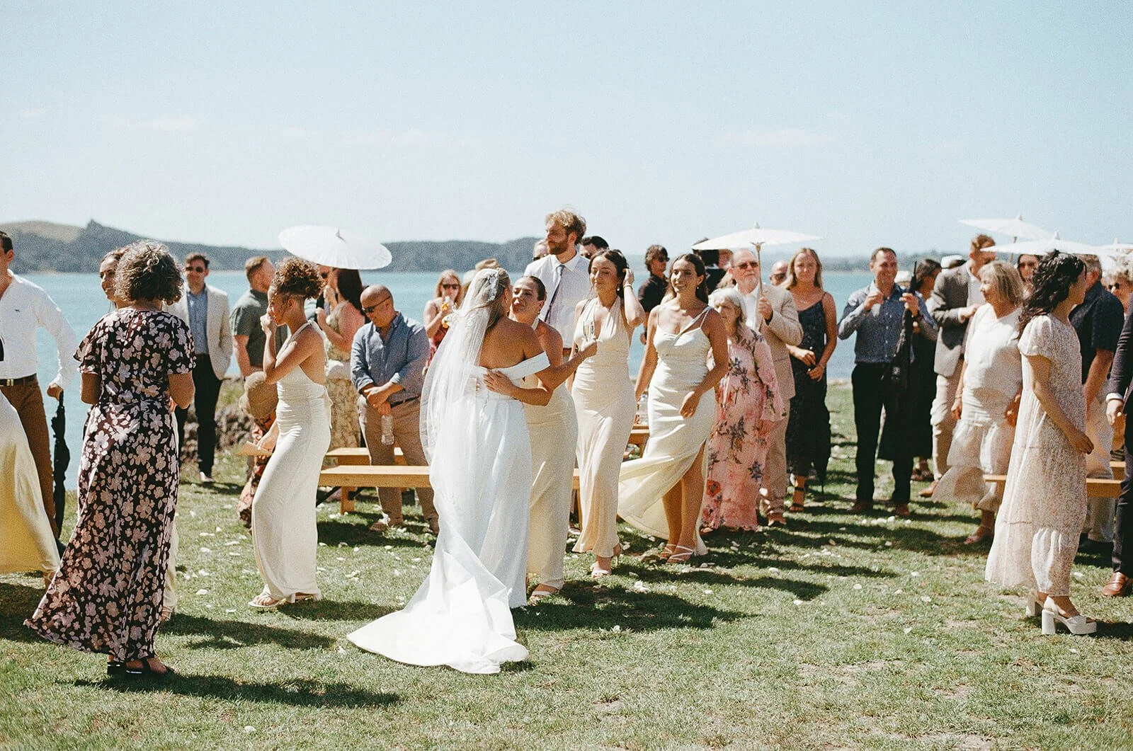 Post ceremony congratulations at the Brampton Venue wharf, Bayly's Farm