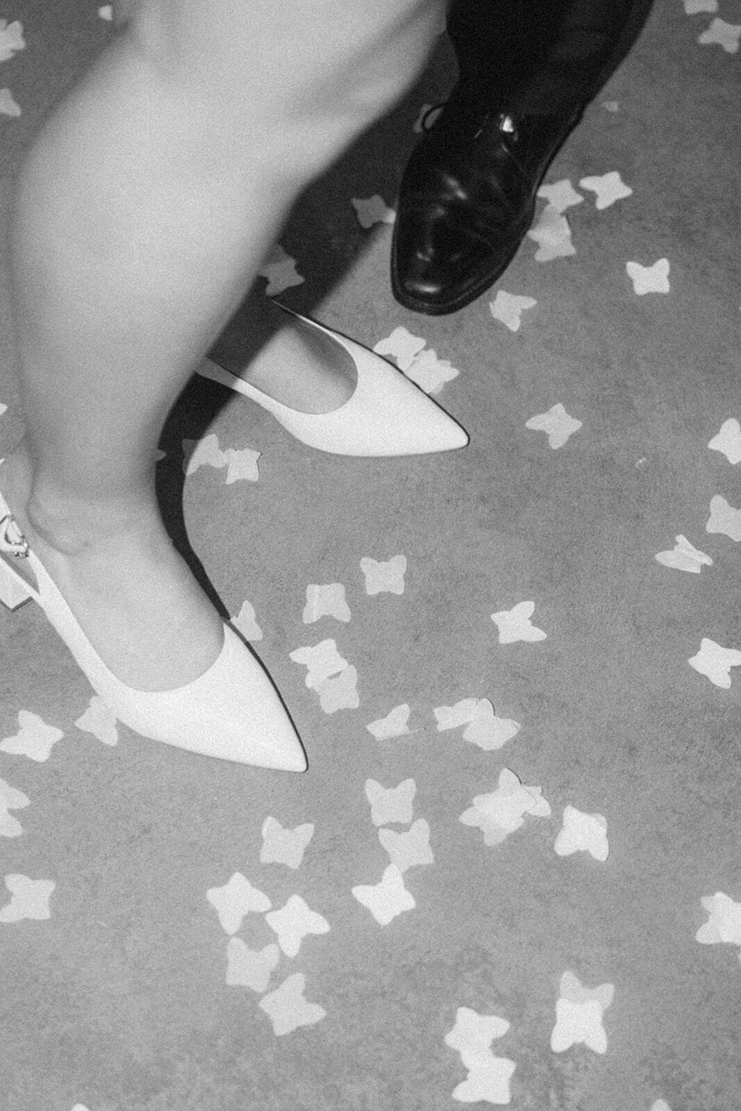 Black and white dancefloor details