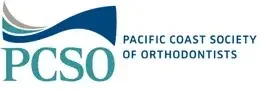 Pacific Coast Society of Orthodontists (PCSO) logo featuring blue wave design and text
