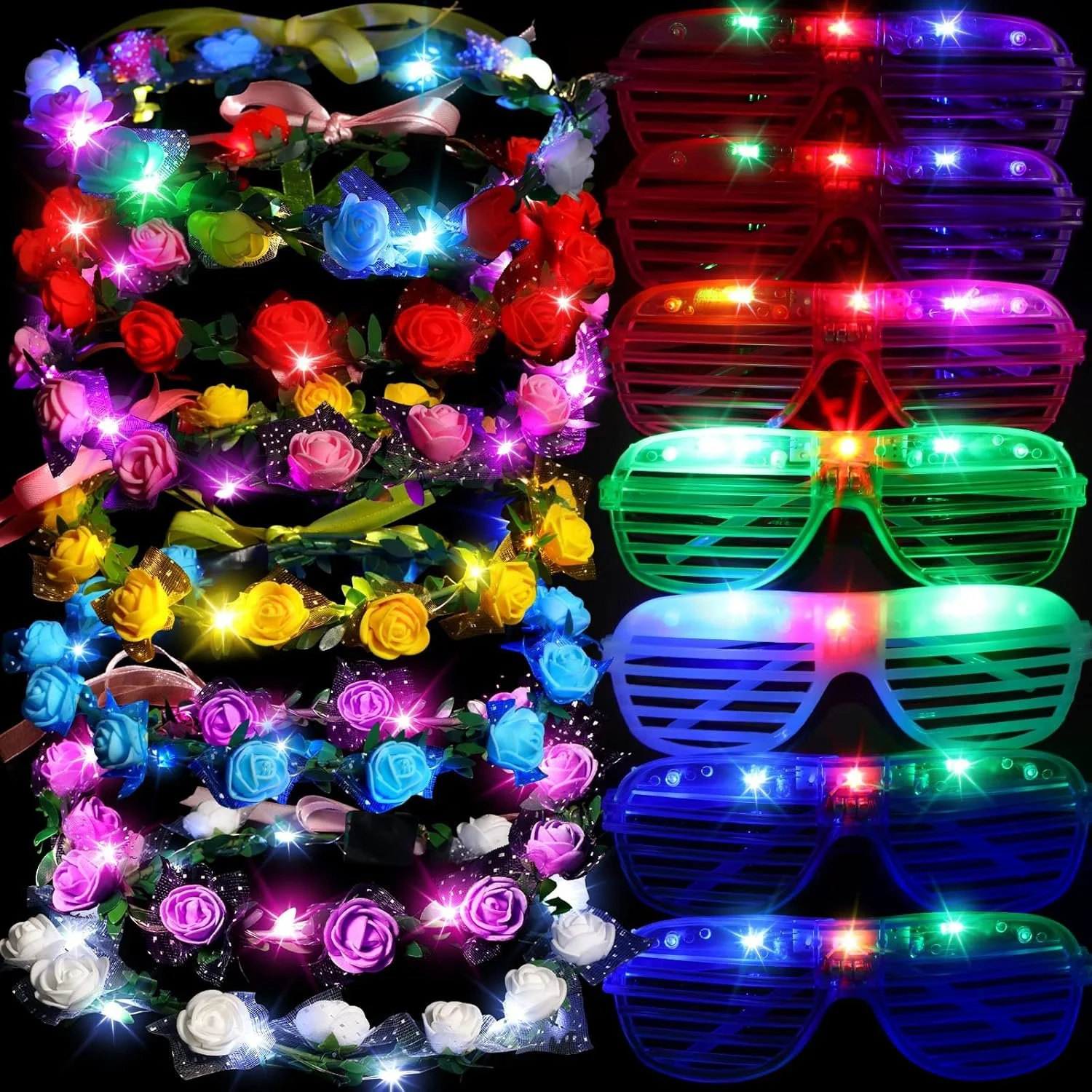 LED Crowns and glasses