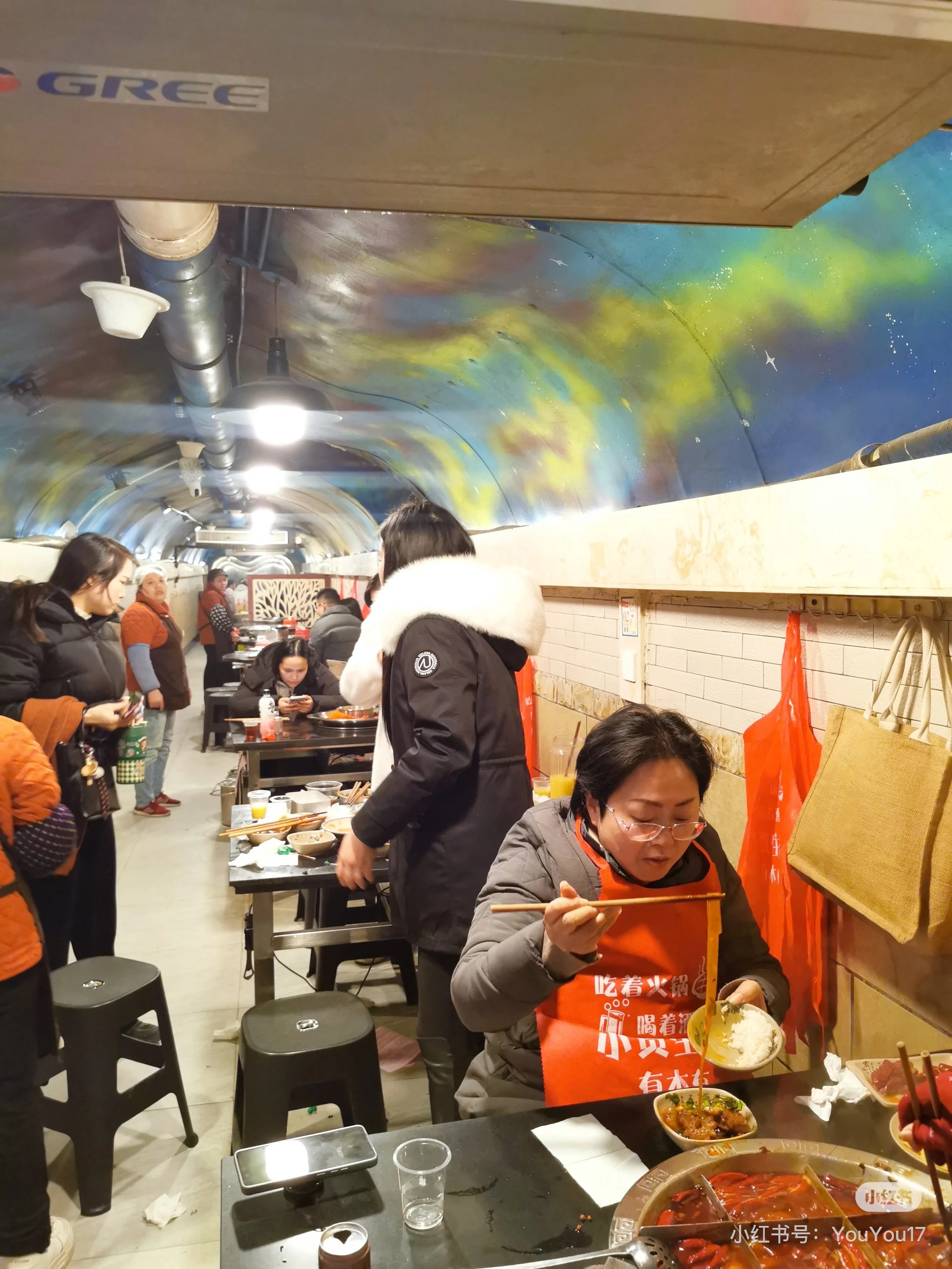Local people eating Chongqing hotpot