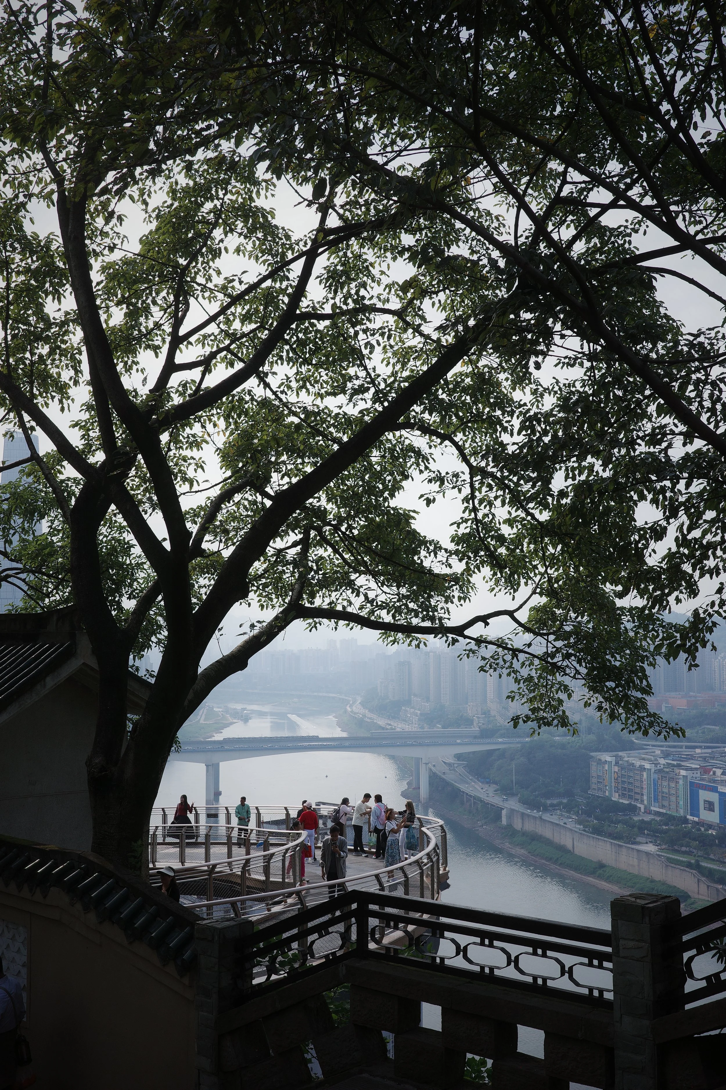View from Eling Walkway of Jialing River and North Bank, Chongqing