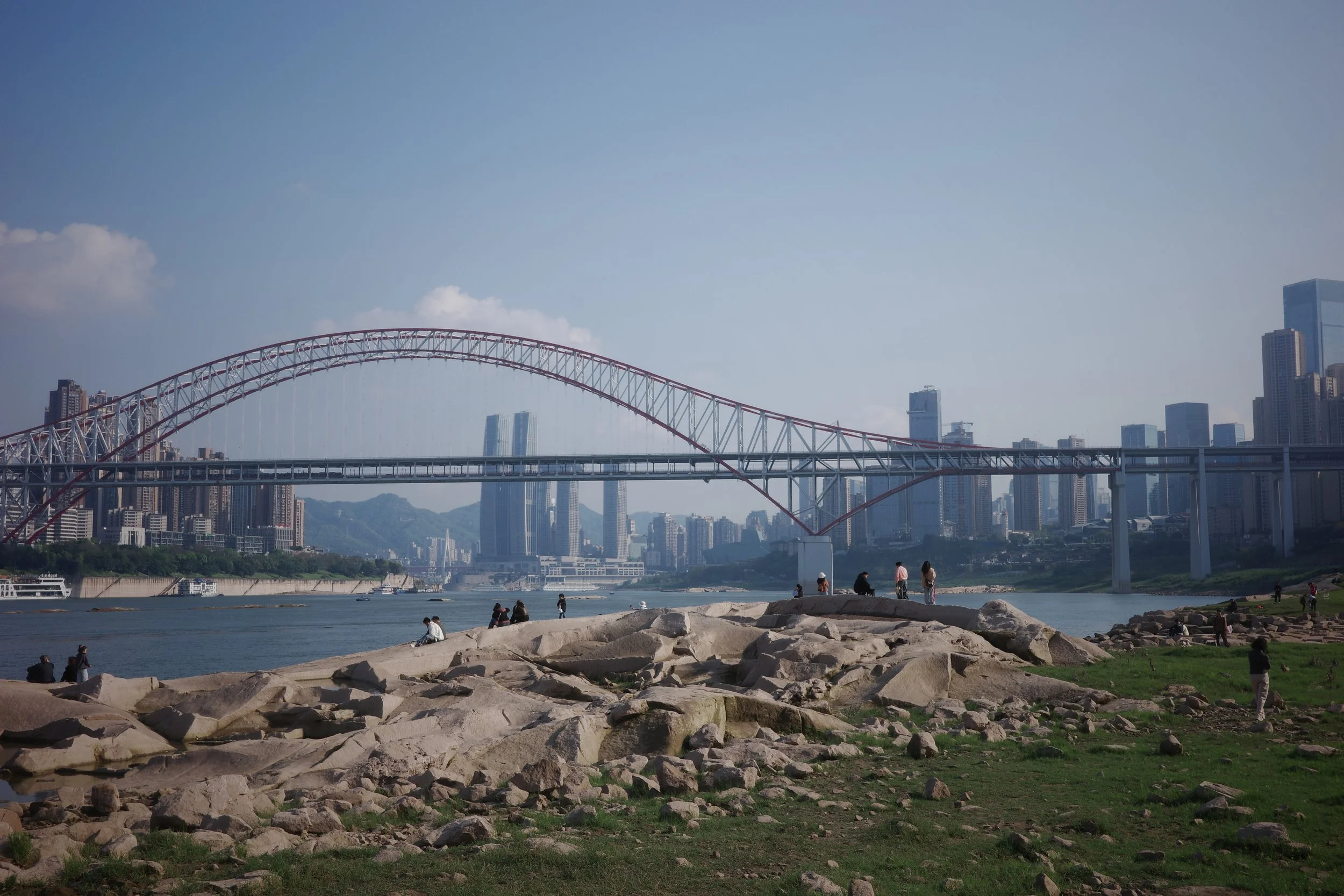 Chongqing River Bank Skyline
