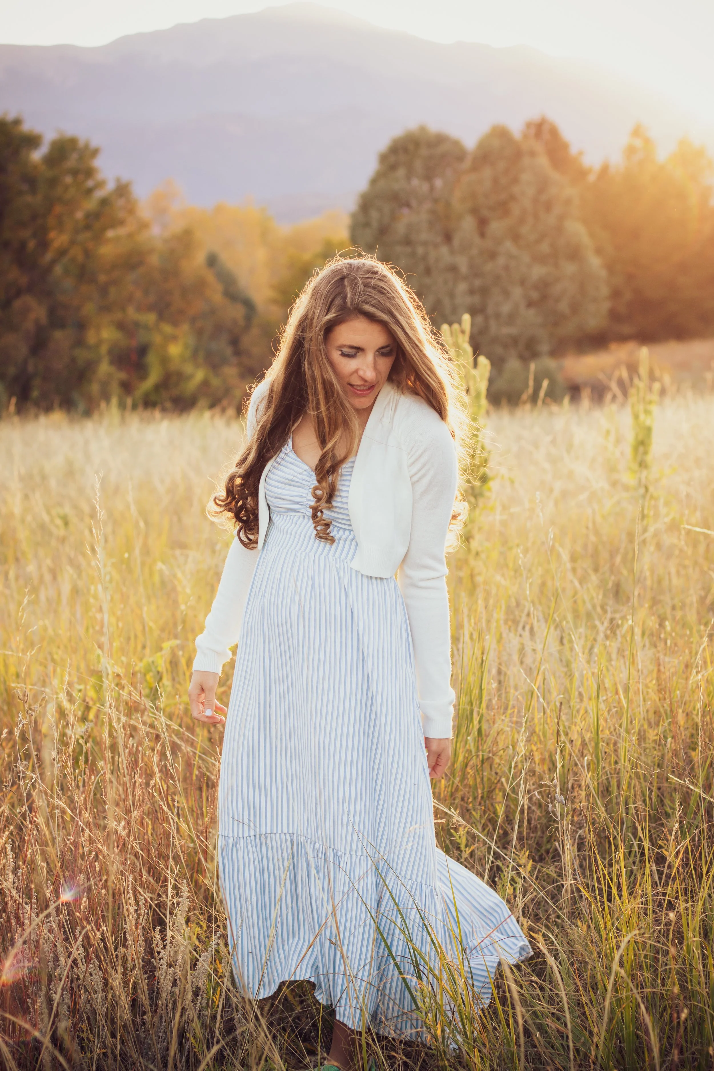 an image of the artist looking down