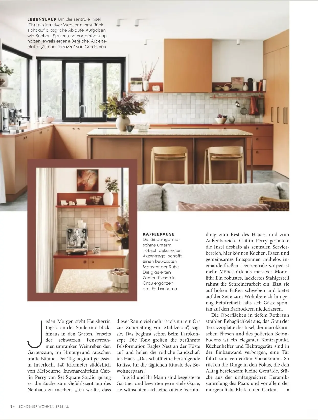 Schöner Wohnen kitchen special page showing a timber kitchen