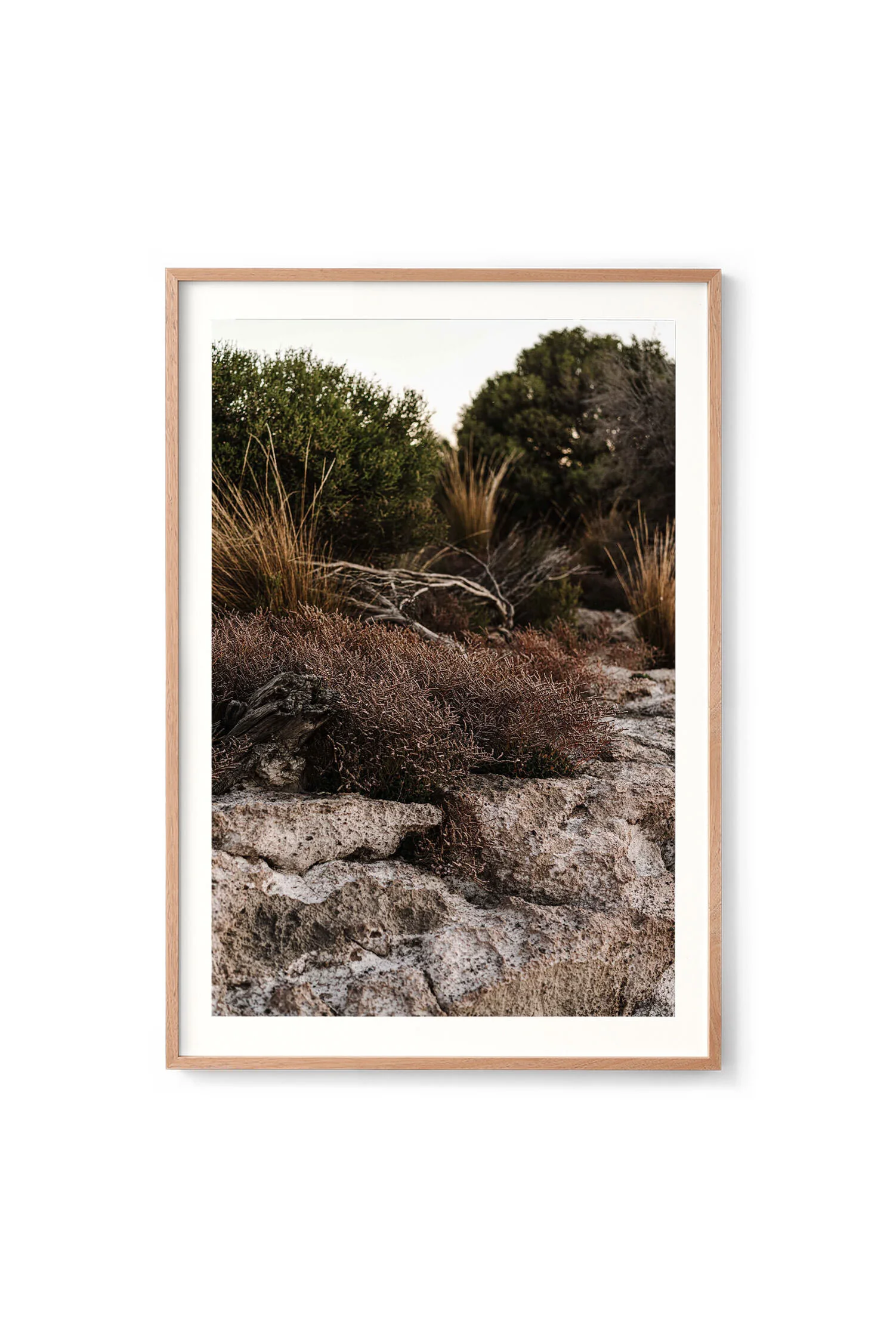 Waiting for Pizza in Coffin Bay print in an oak frame