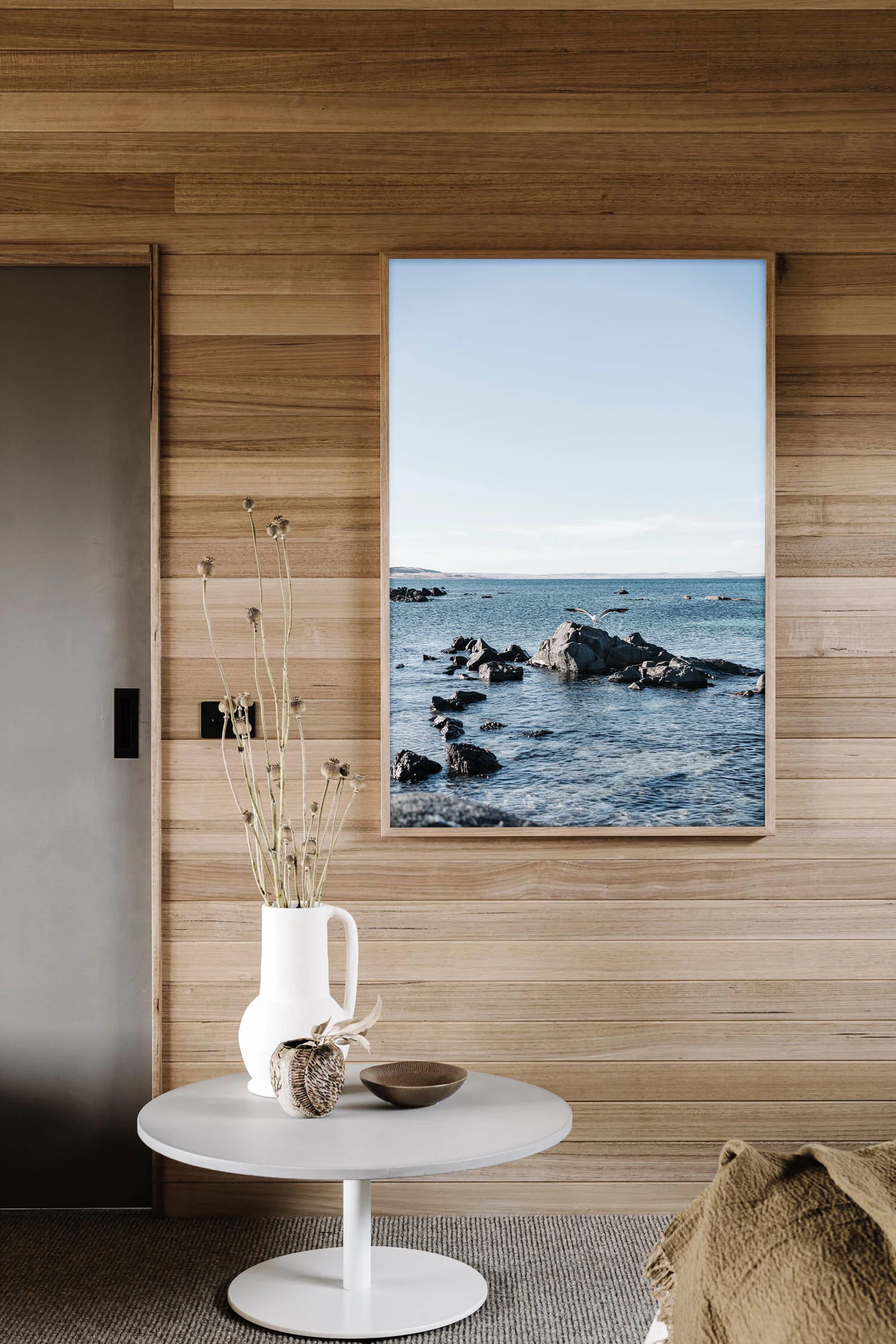 Touchdown, Lincoln National Park print in a timber-lined room