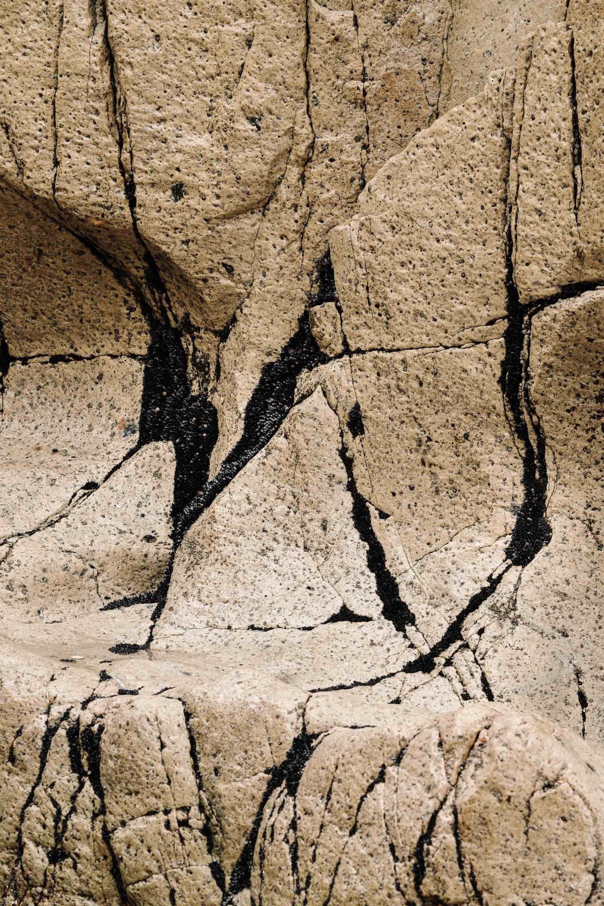 Sandstone rock with black streaks at Whisky Bay, fine art photograph