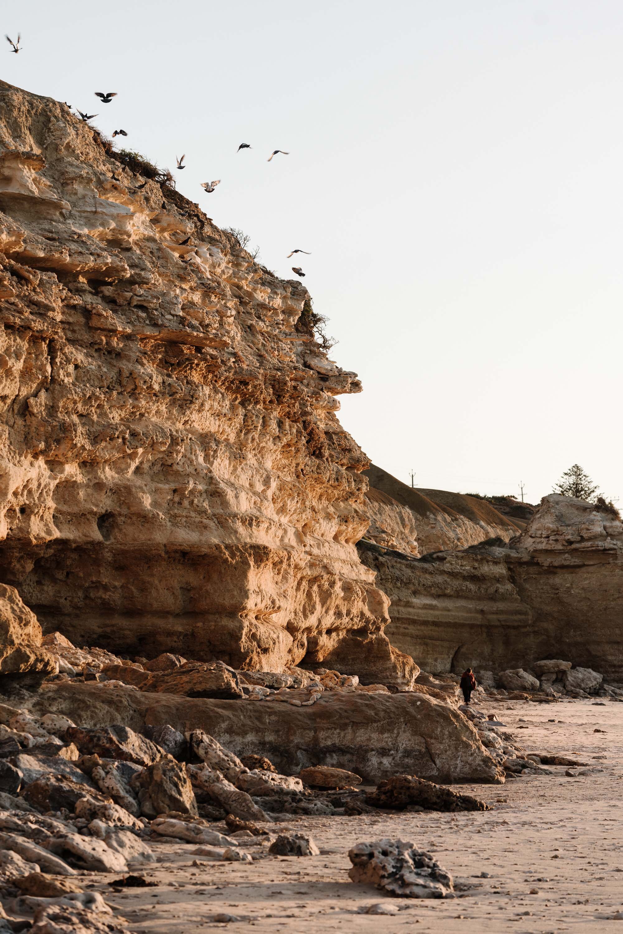 Sandstone cliffs at sunset in Port Willunga, fine art photograph