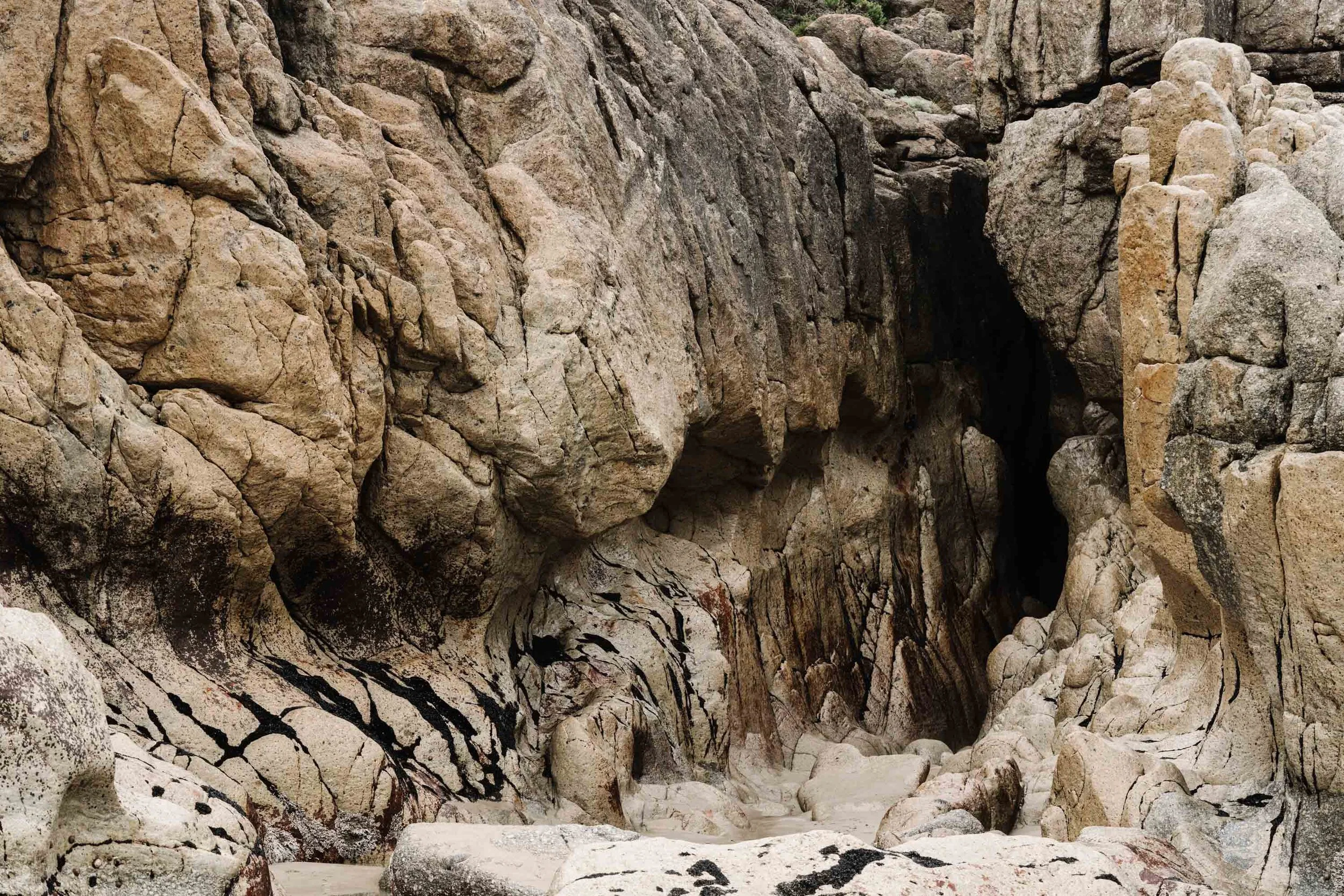 Golden rock cavern at Whisky Bay, fine art photograph