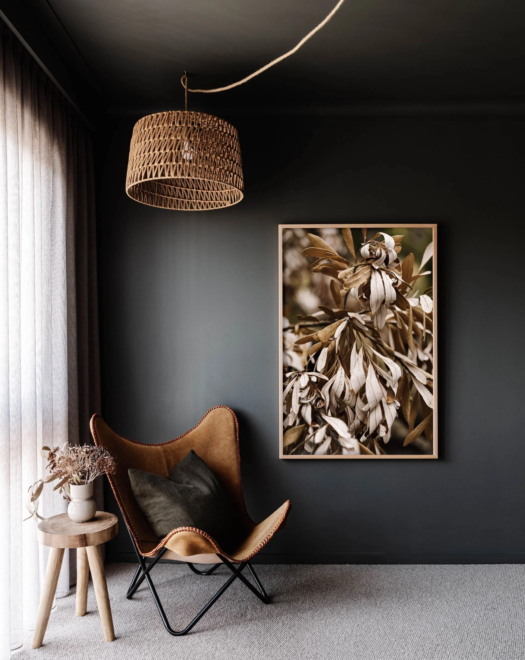 Framed wall print of dried banksias by Marnie Hawson