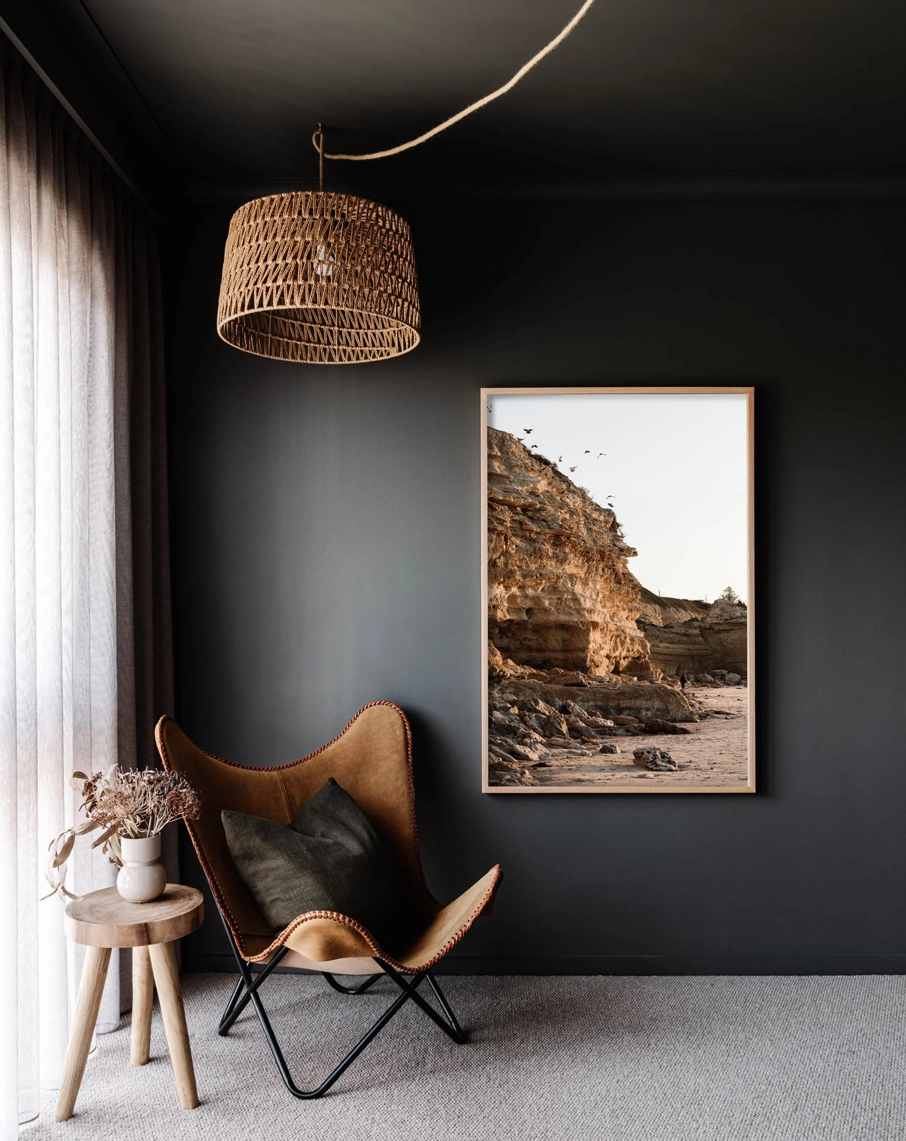 Framed wall print of a cliff at Port Wilunga by Marnie Hawson