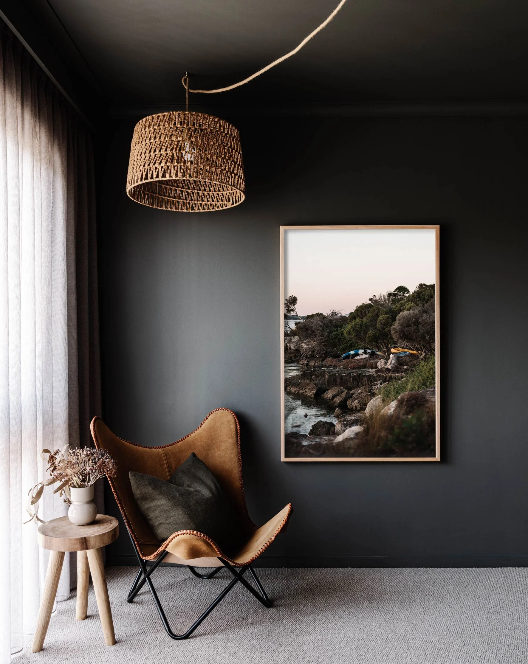 Framed wall print of kayaks in Coffin Bay by Marnie Hawson