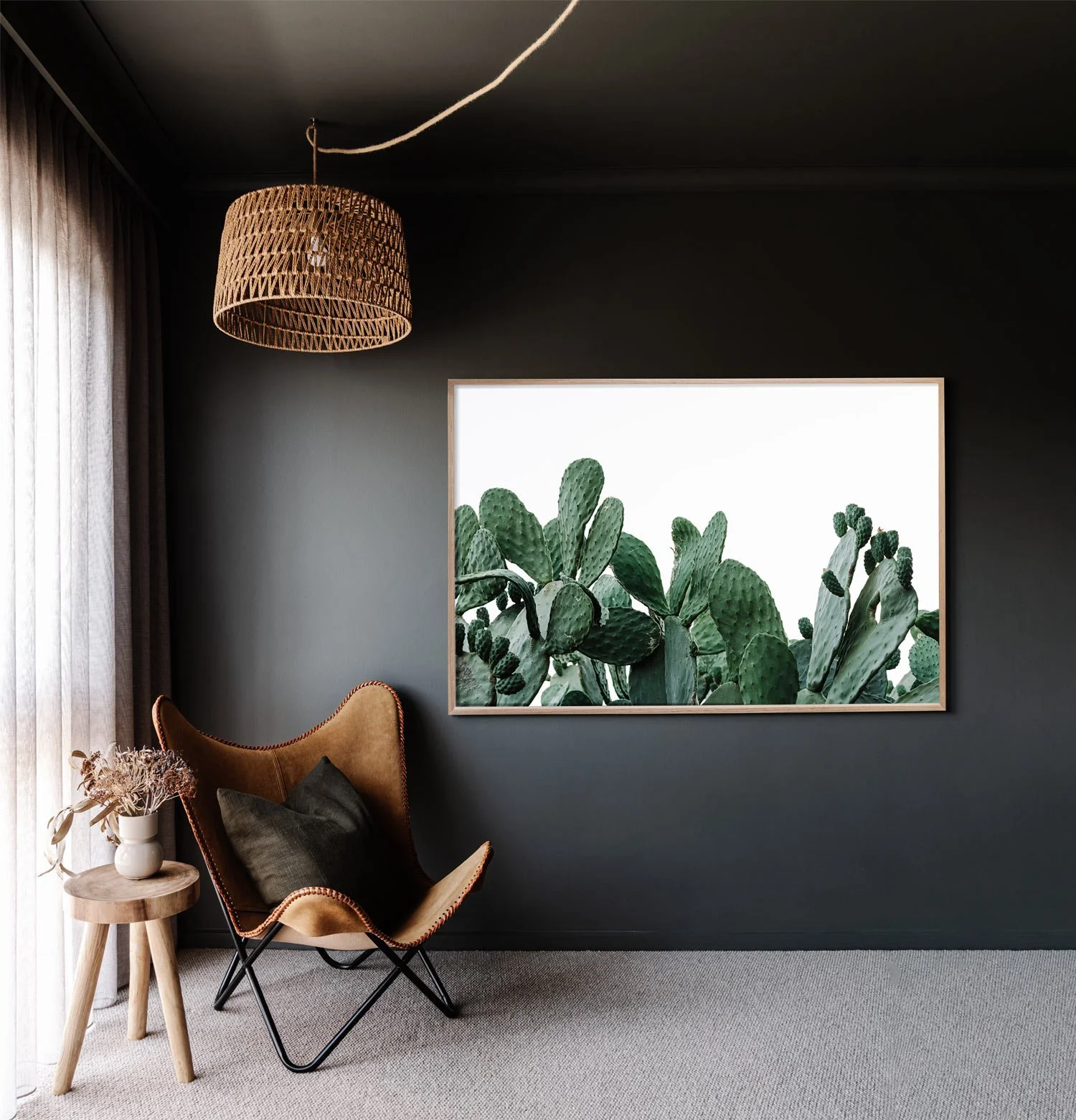 Framed wall print of cacti by Marnie Hawson