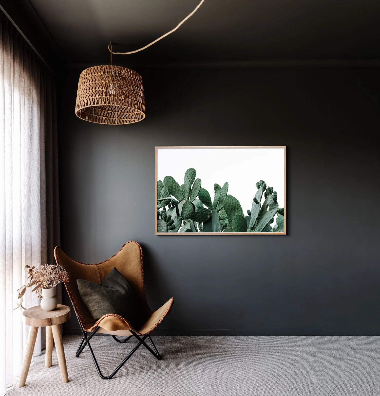 Framed wall print of cacti by Marnie Hawson