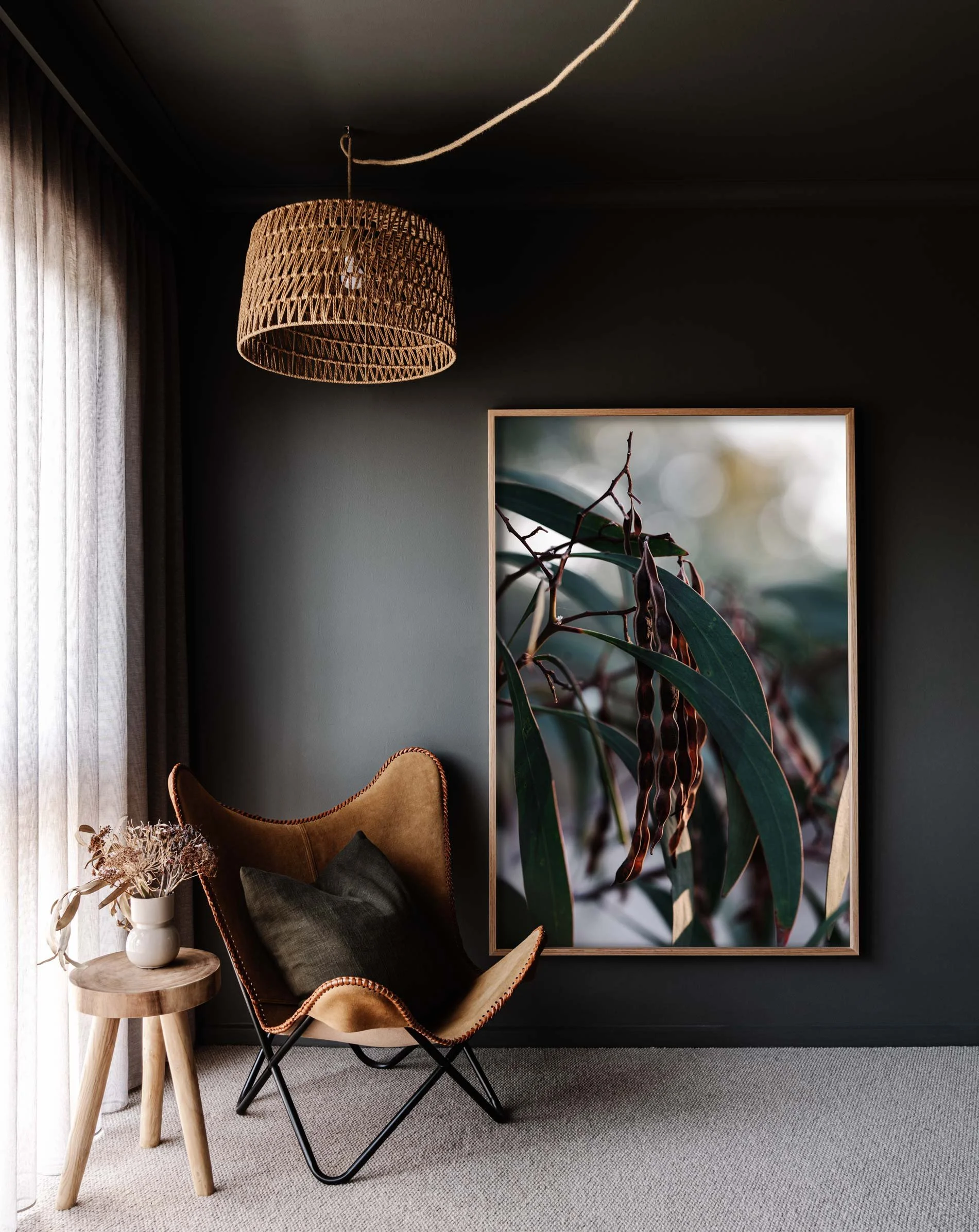 Framed wall print of eucalyptus leaves by Marnie Hawson