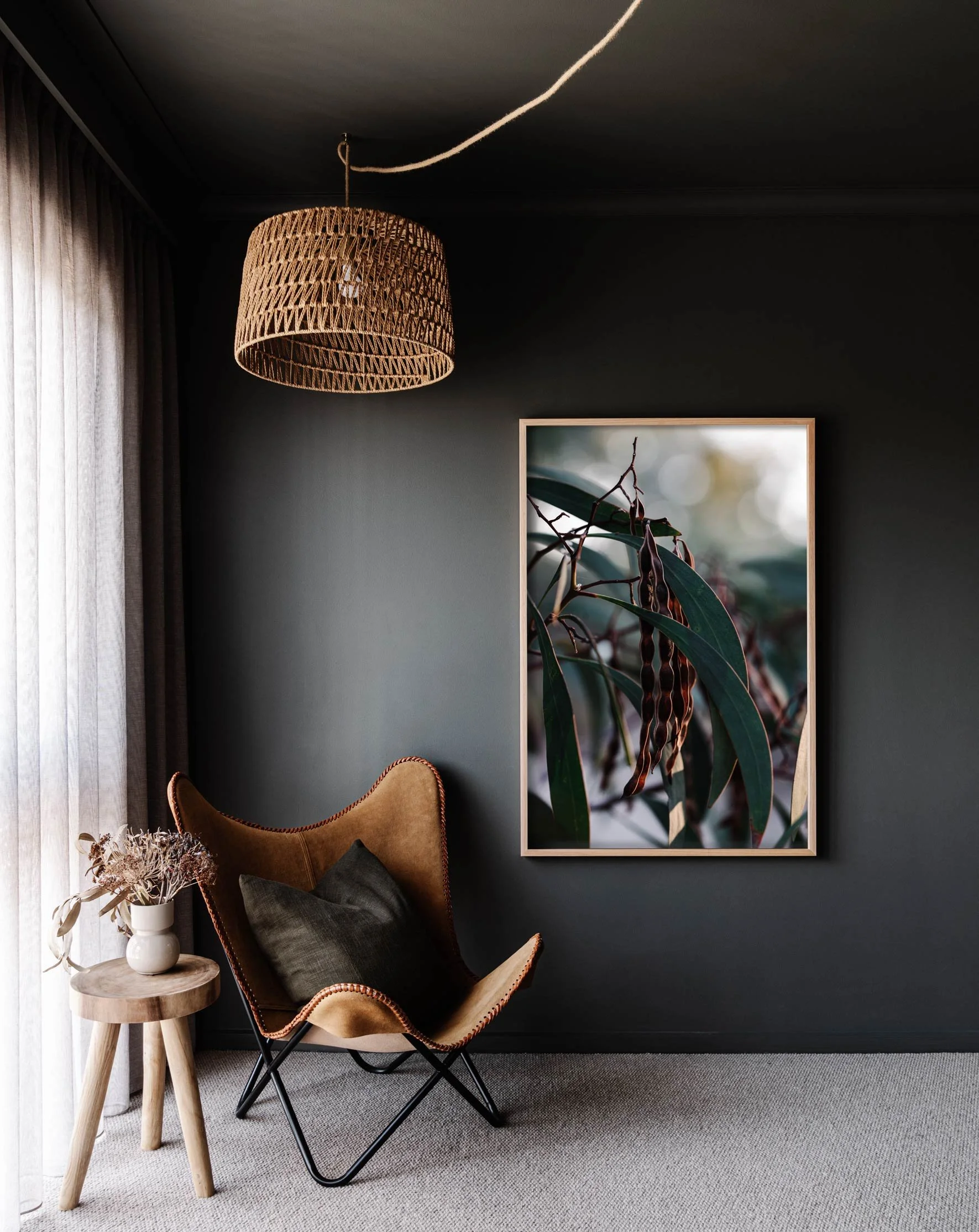 Framed wall print of eucalyptus leaves by Marnie Hawson
