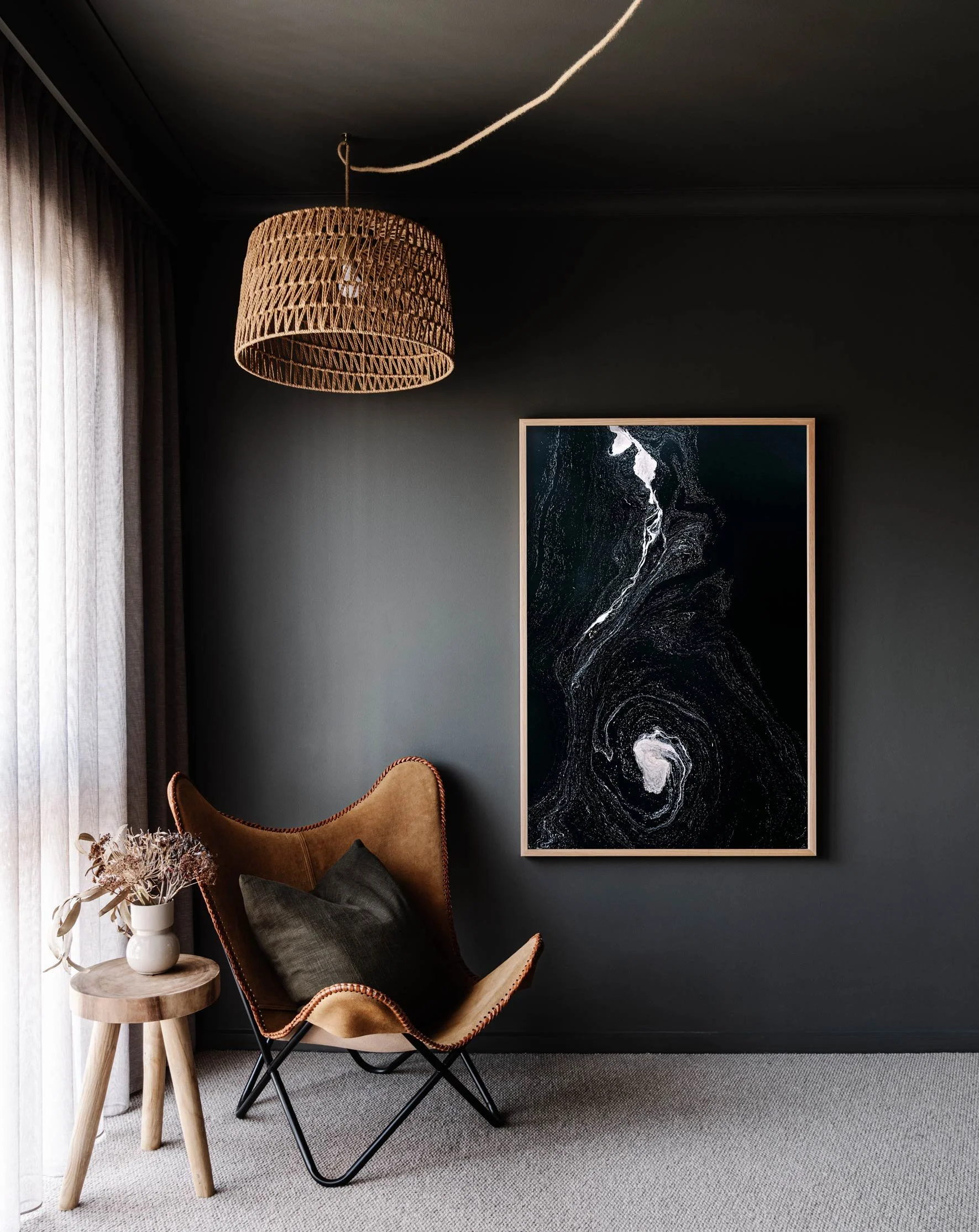 Framed wall print of a murky, dark river in Tasmania by Marnie Hawson