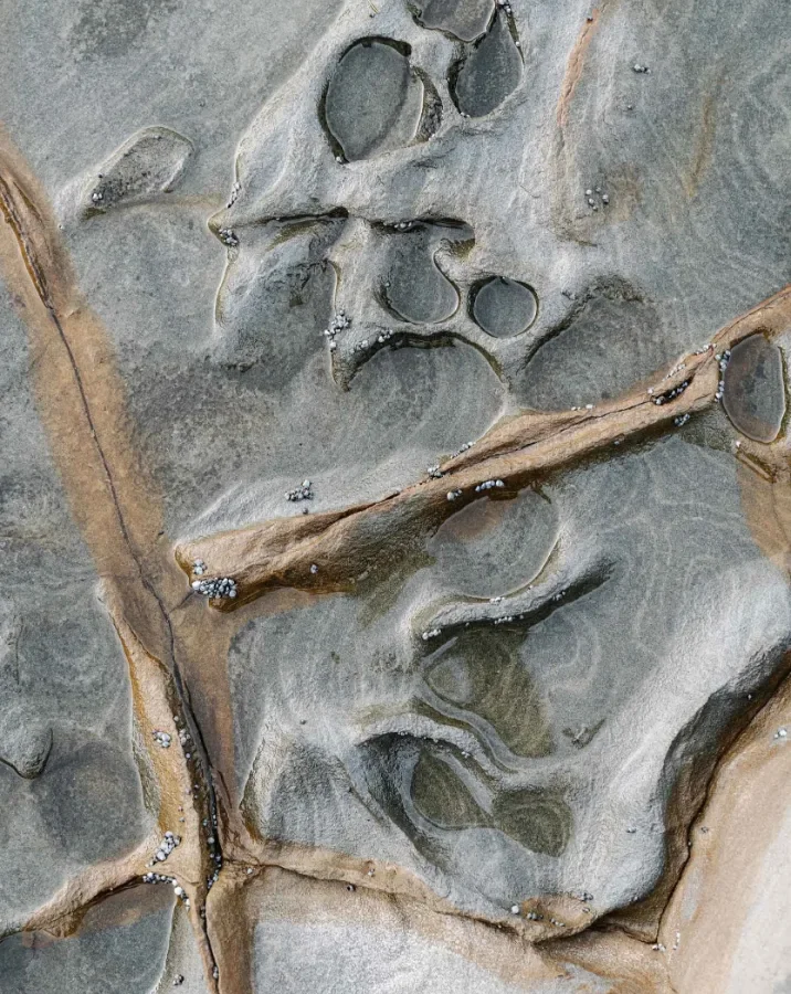 Weathered sandstone rock patterns at Shack Bay, Inverloch