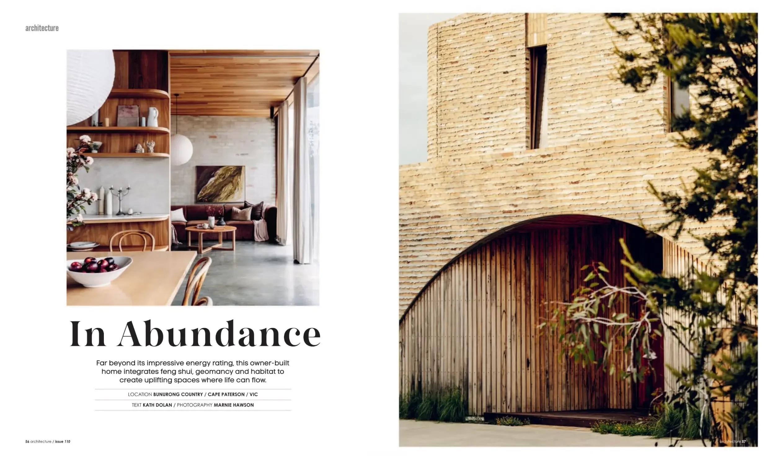 Green magazine spread titled In Abundance on Solara