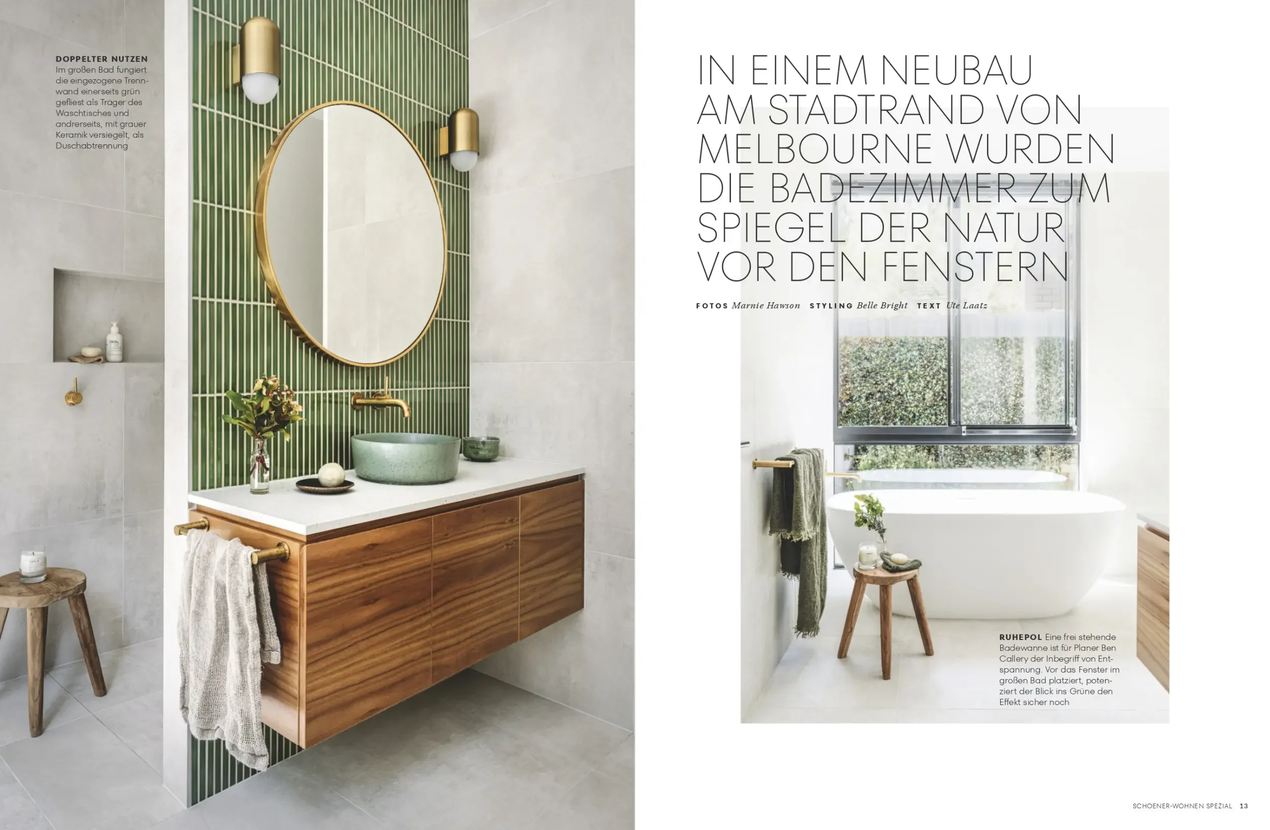 Schöner Wohnen bathroom special spread on Silvertop House
