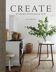 Create book cover, styled kitchen with branches in a vase