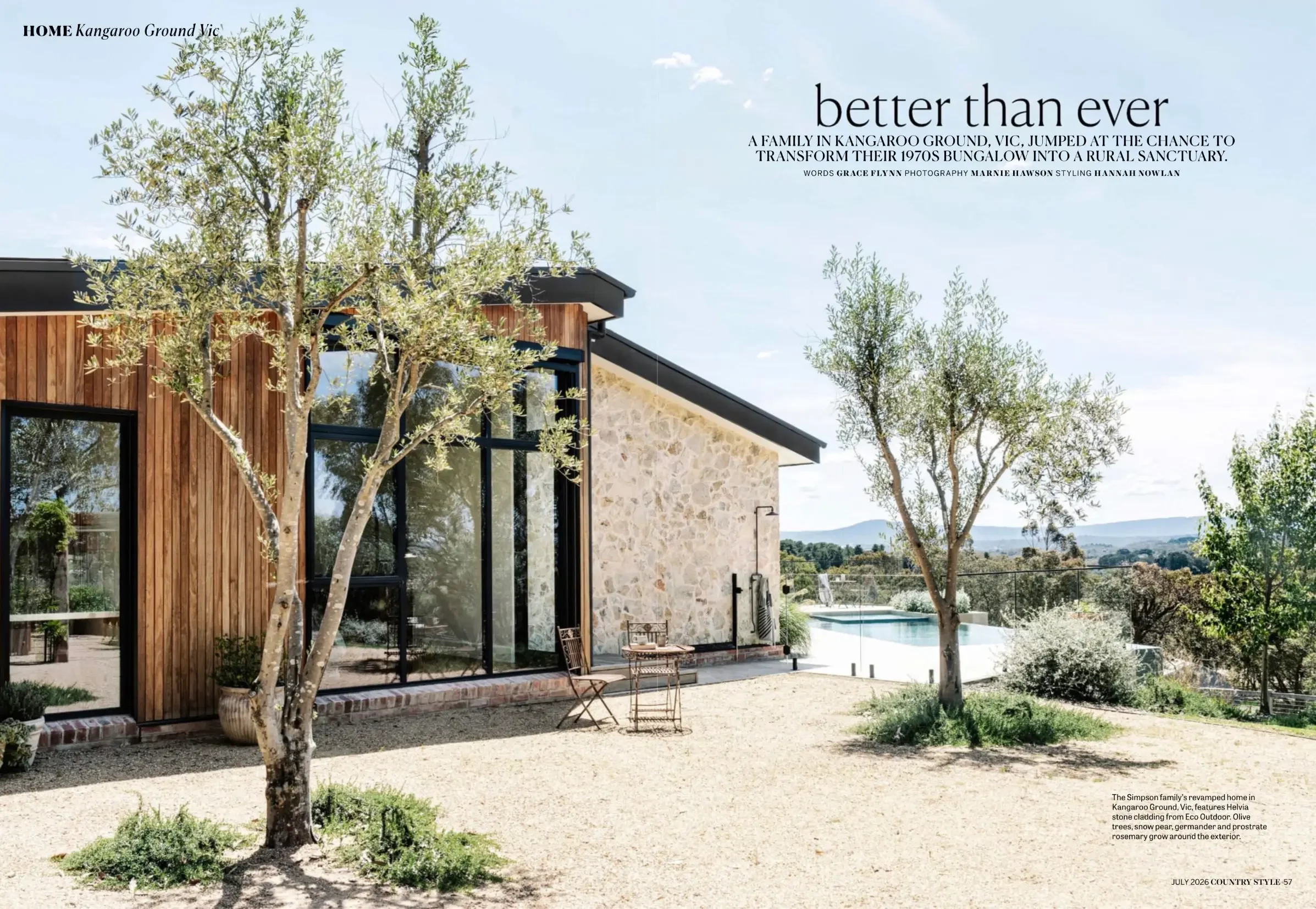 Country Style spread titled Better Than Ever on the Kangaroo Ground home