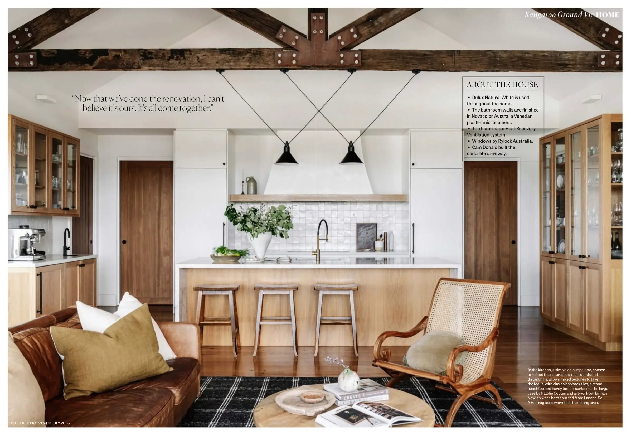Country Style spread showing the Kangaroo Ground kitchen and living area