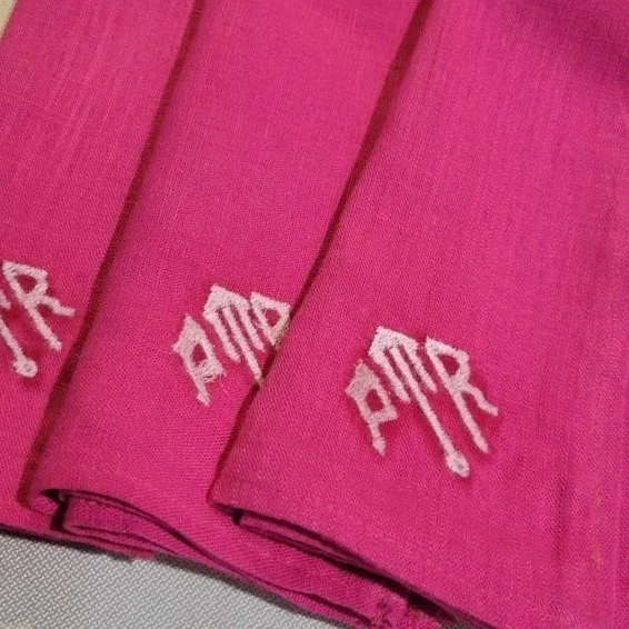 custom embroidery on silk handkerchiefs