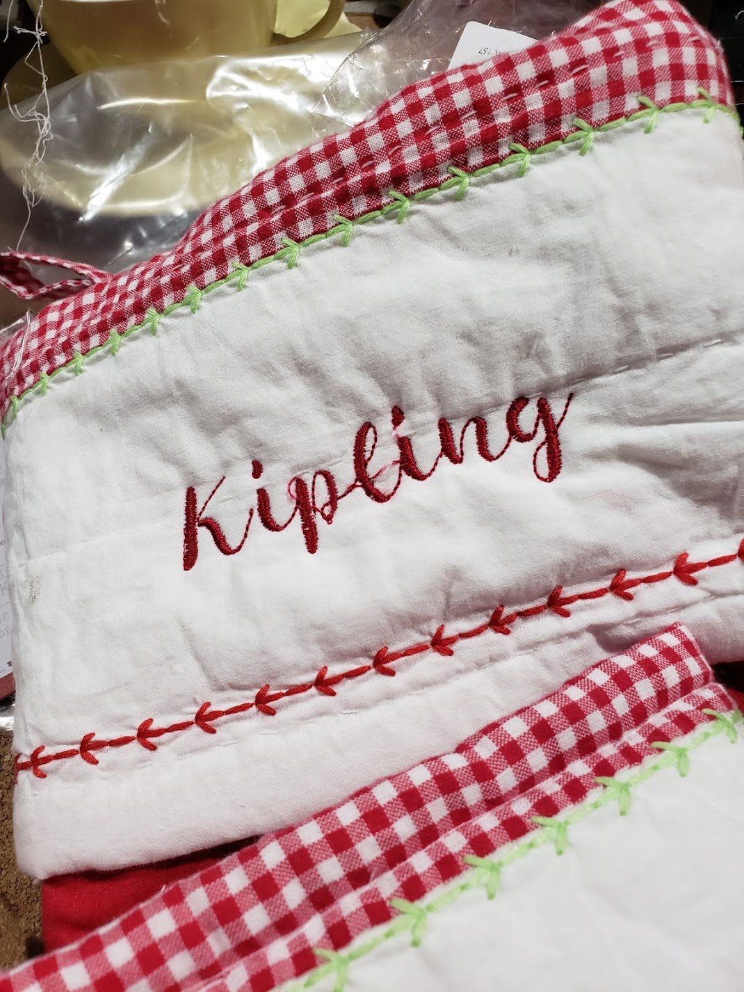 custom embroider on Christmas Stocking