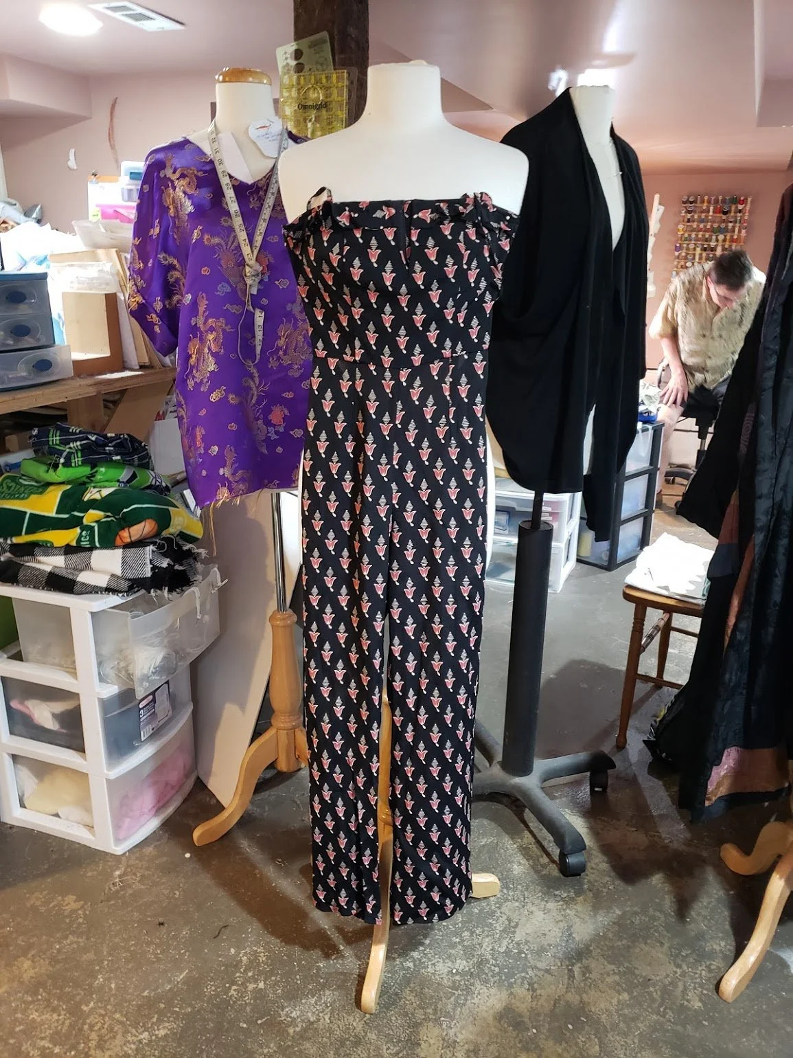 Altered dress for client so it would stay up with she was wearing it.