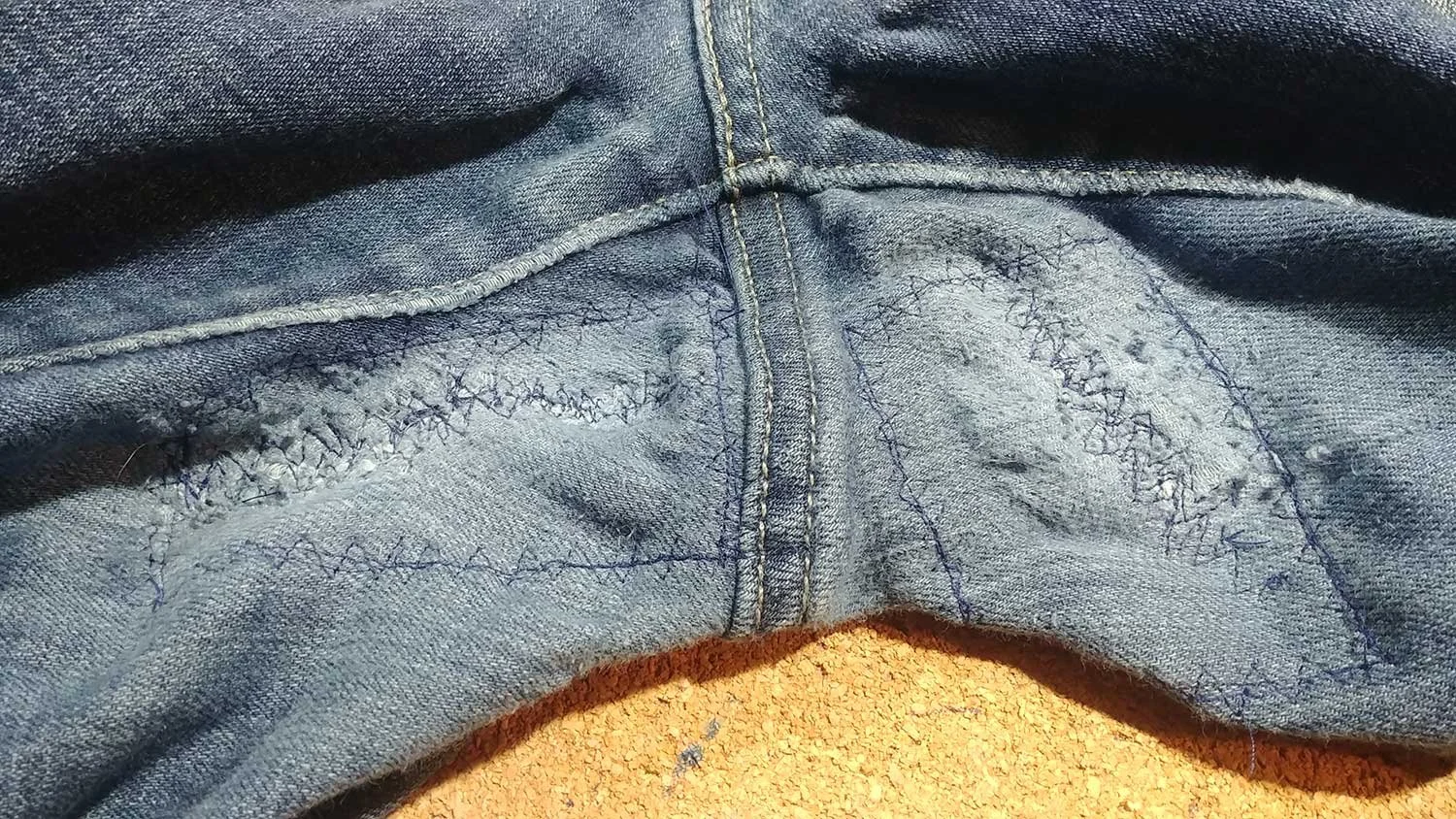 jeans crotch mending