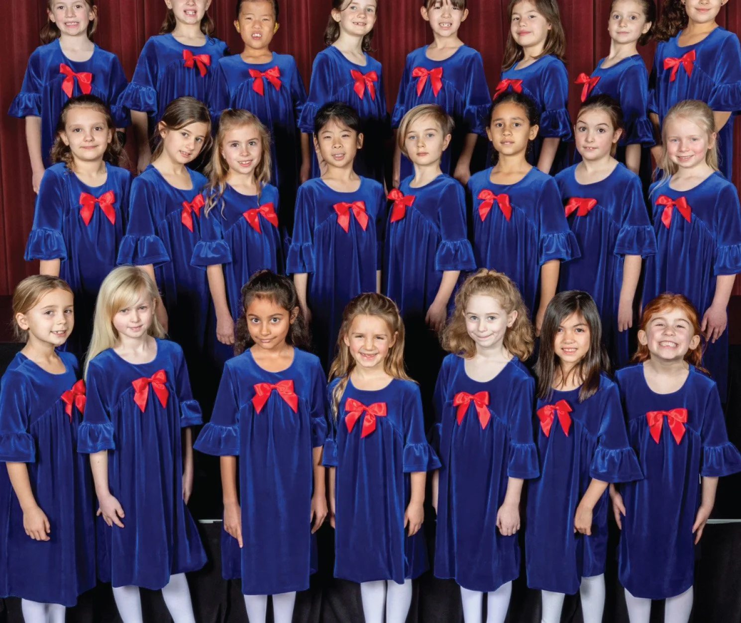 Made set of custom velvet dresses for Seattle Girls Chior