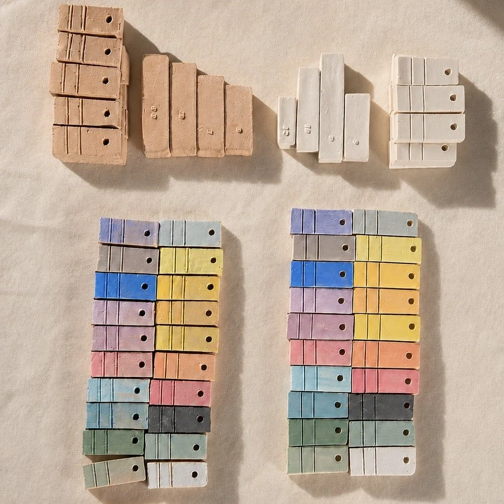 Fresh from the kiln ✨

After all the testing, waiting and wondering, the colours have finally revealed themselves. Each tile holds a different possibility&mdash;some subtle, some surprising, and some already sparking ideas for what comes next.

Part 