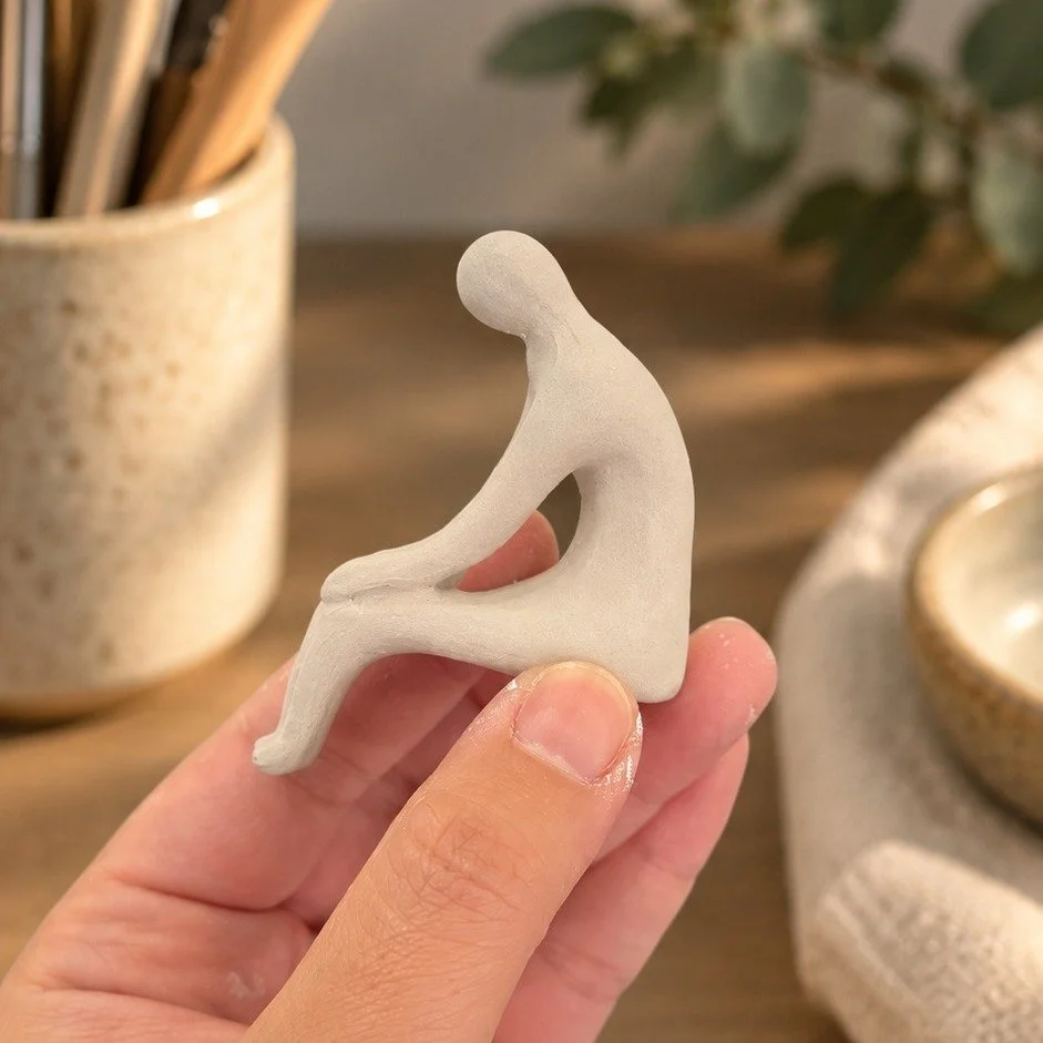A figure taking form. 🤍

Small in scale, shaped slowly by hand.
Exploring posture, movement and the quiet language of the body through clay &mdash; from every angle, a slightly different expression emerges.

A little glimpse into the making process 