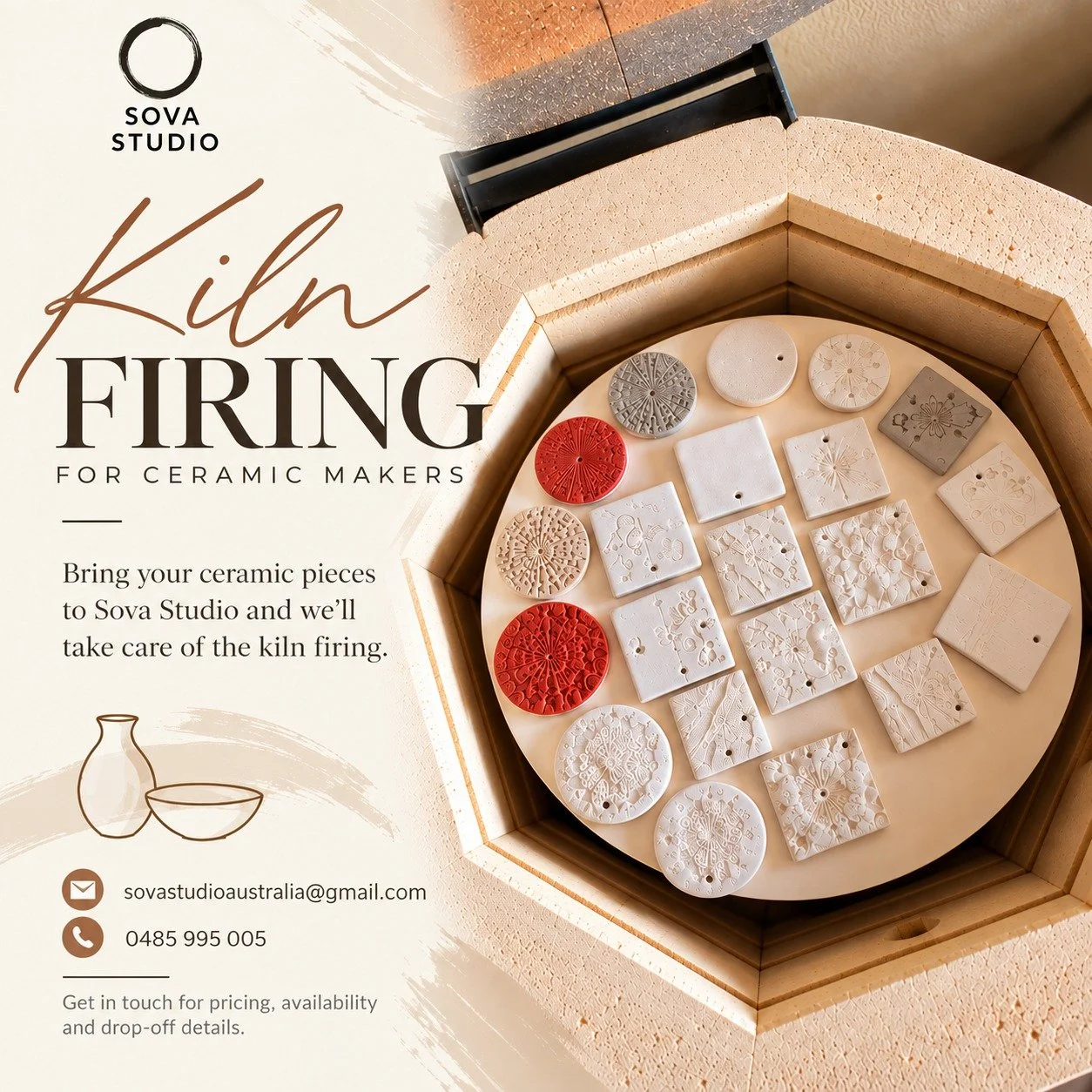 Something new at Sova Studio 🔥

We&rsquo;re quietly opening up our kiln and introducing Kiln Firing Services at Sova Studio.

If you&rsquo;ve been making at home, working on your own ceramic pieces, or simply need somewhere to fire your work, you ca