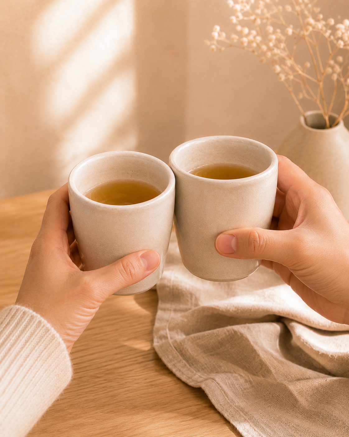 Tea for Two — Ivory Shino Cup Pair