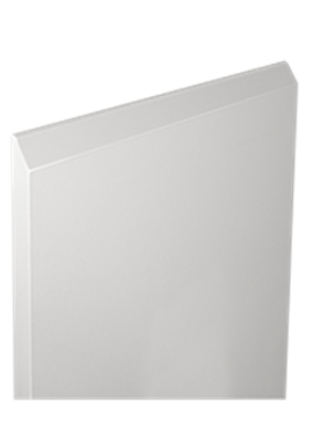 A white 2pac door with a simple design, slightly ajar, viewed from an angle.