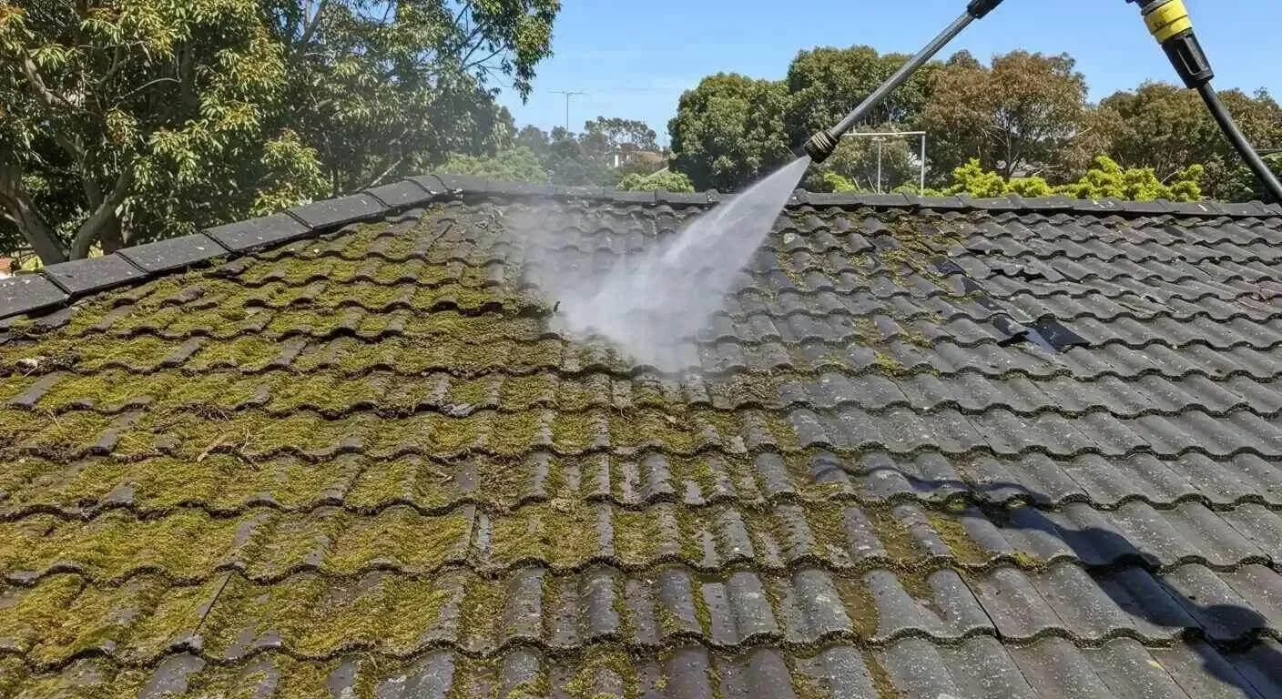 Professional roof cleaning and moss removal Central Coast NSW by SparknBlast