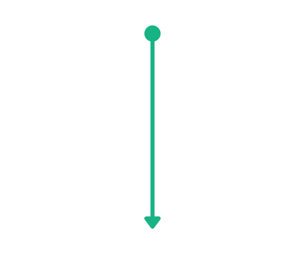 A vertical arrow pointing downward with the words 'This is a downward arrow' written next to it.