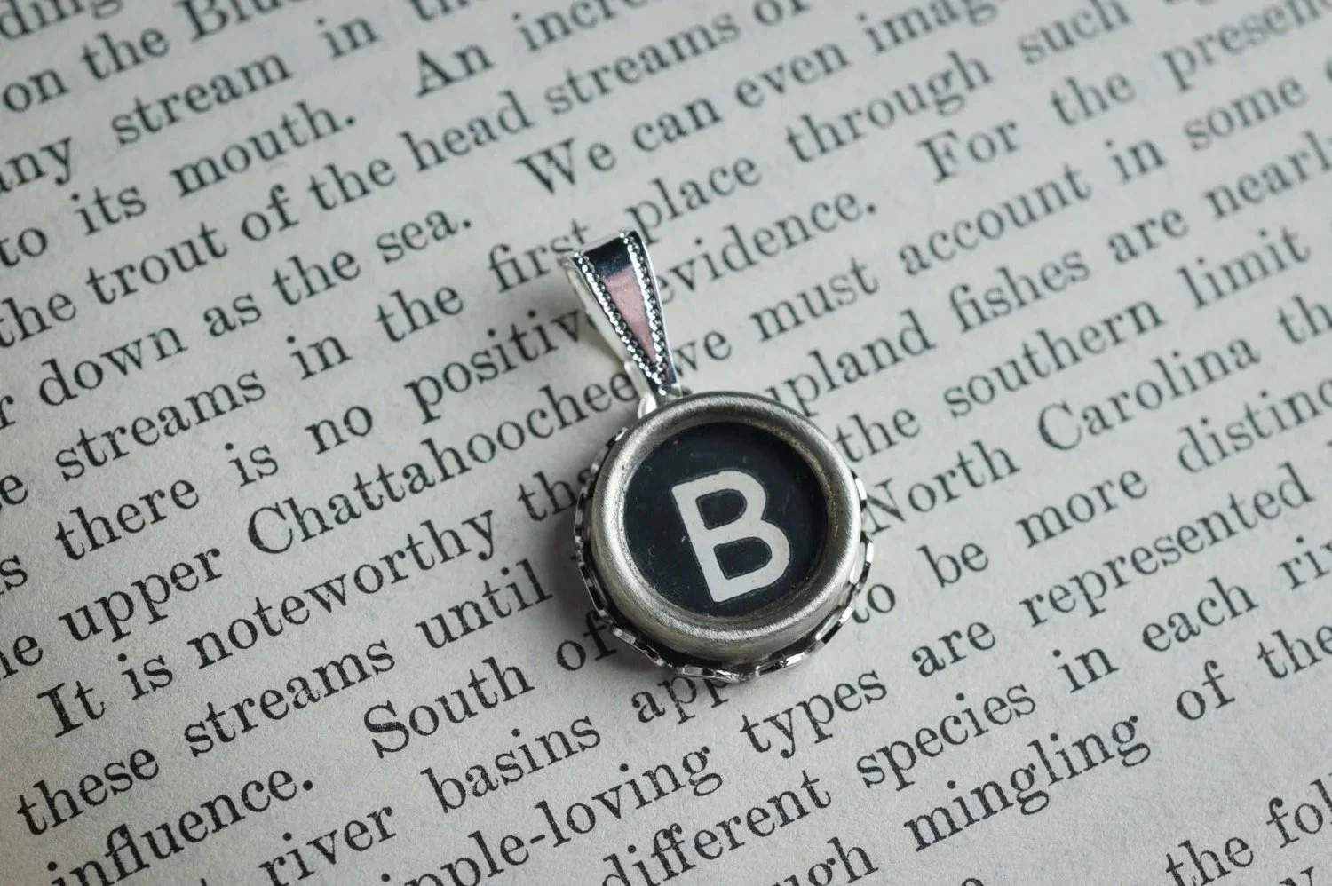 Typewriter Key Pendant Necklace
