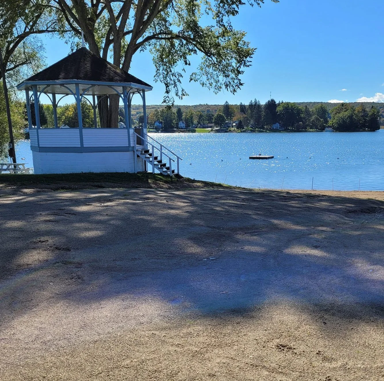 Cassadaga Beach gazebo and waterfront